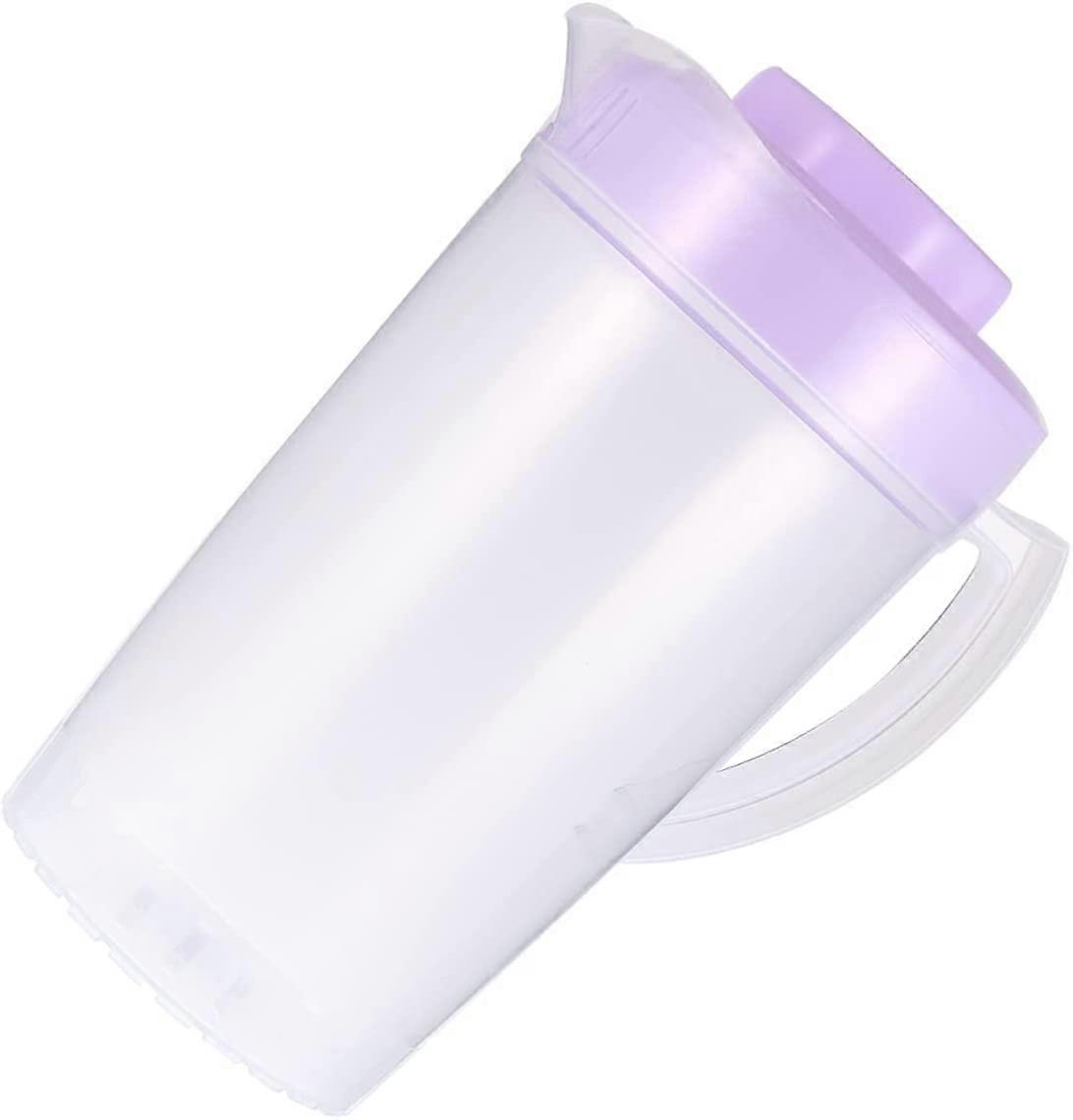 Large Water Pitcher with Lid 2L Plastic Carafe for Iced Tea, Juice, Lemonade, Purple Color, Attractive Design