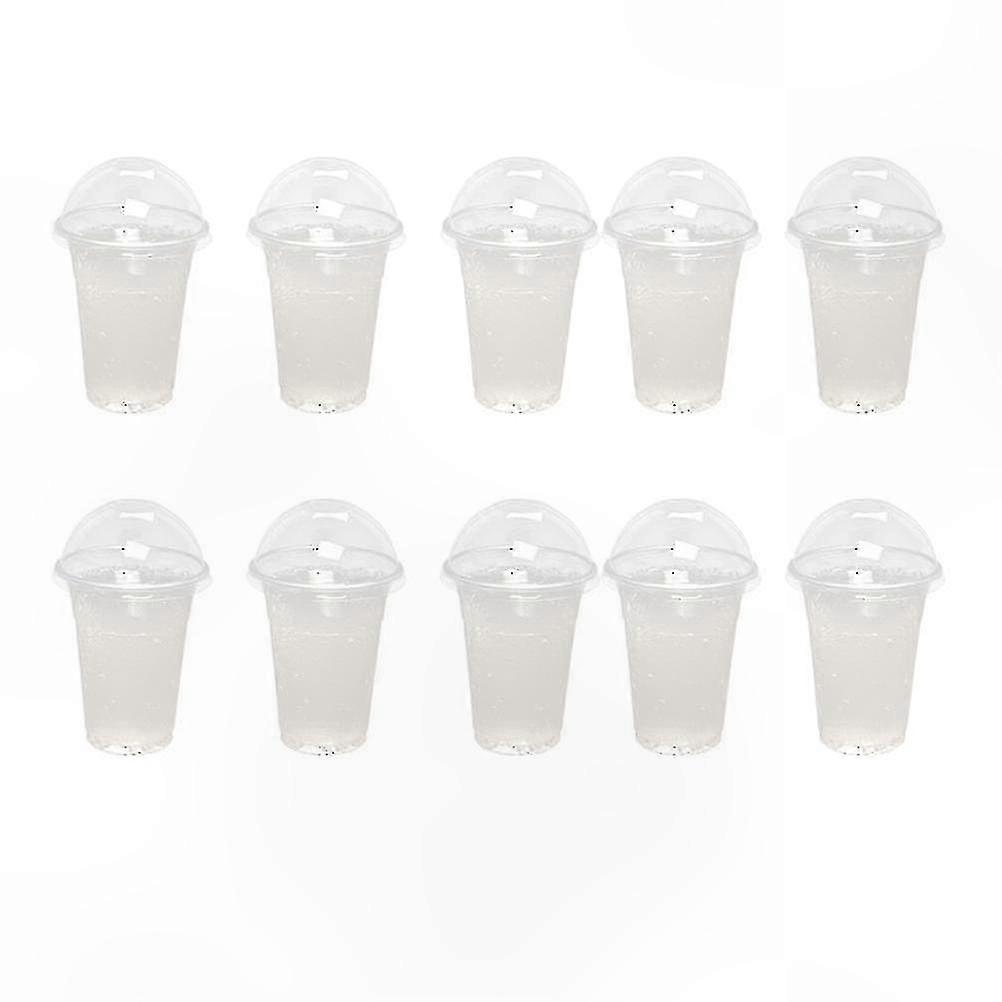 100 Count Clear Plastic Cups with Dome Lids for Beverages