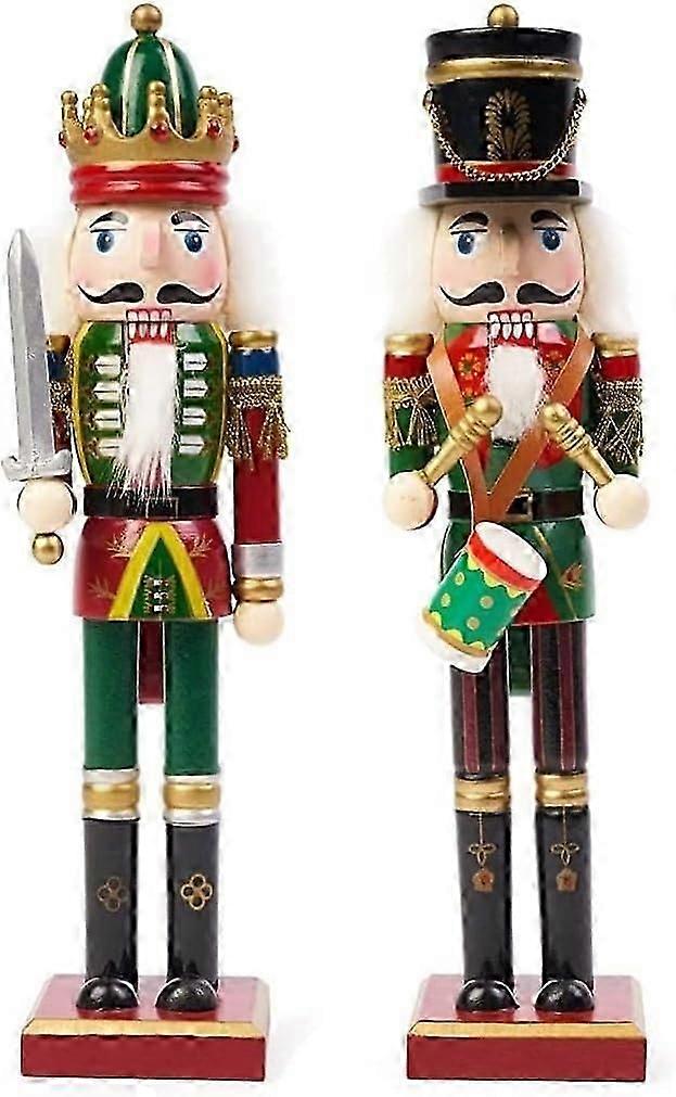 2Pcs Nutcracker Figures Wooden Nutcracker Soldiers