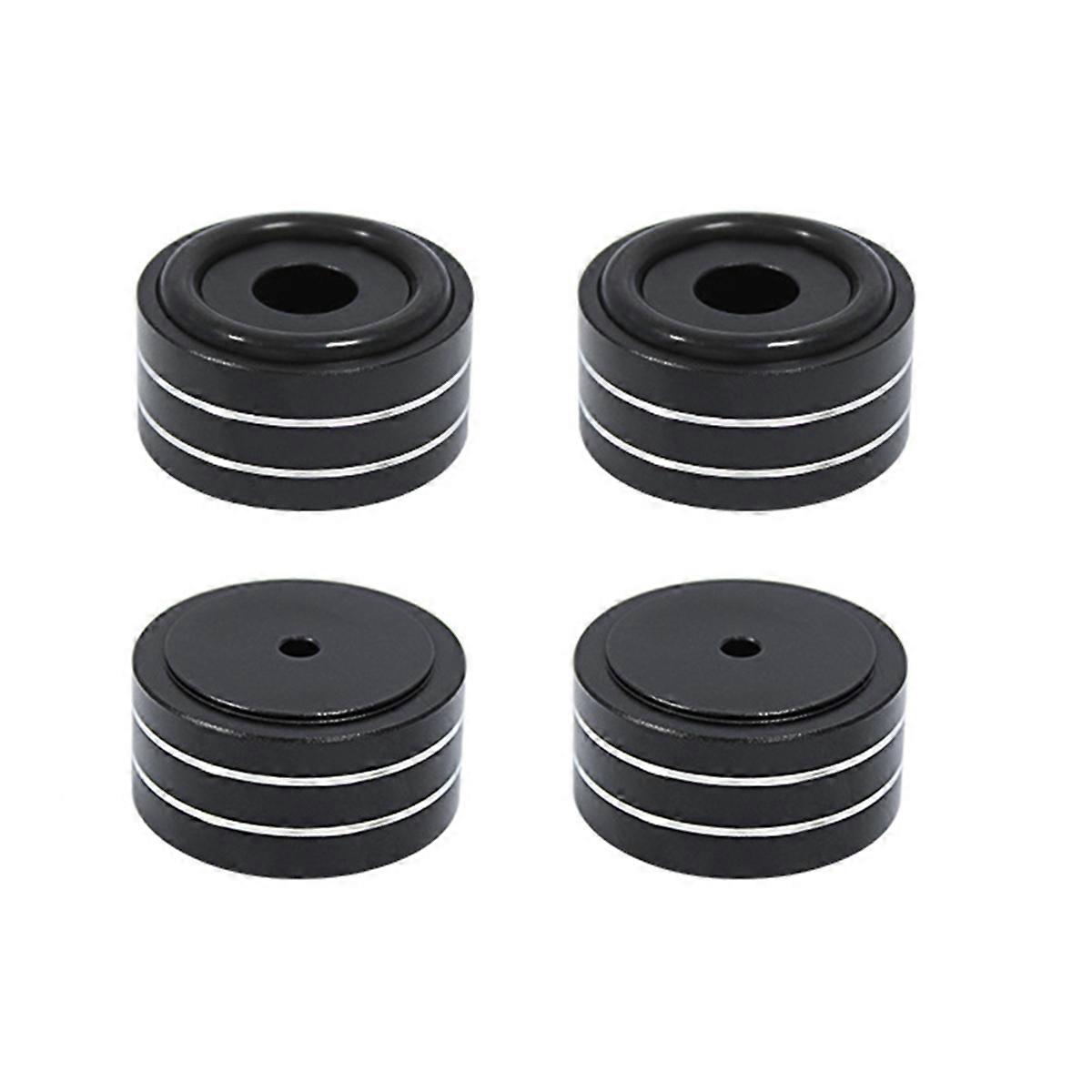 4PCS Speaker Isolation Stand Feet Aluminum Alloy Shock Absorbing Pads for Speakers CD Amplifier Black