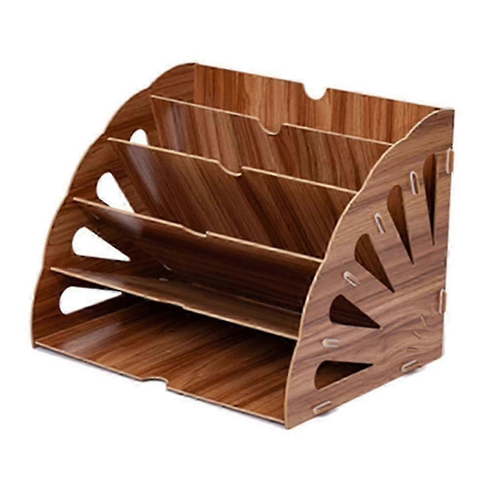 Wooden Desk Organizer File Rack  DIY Multifunctional Storage Shelf for Office