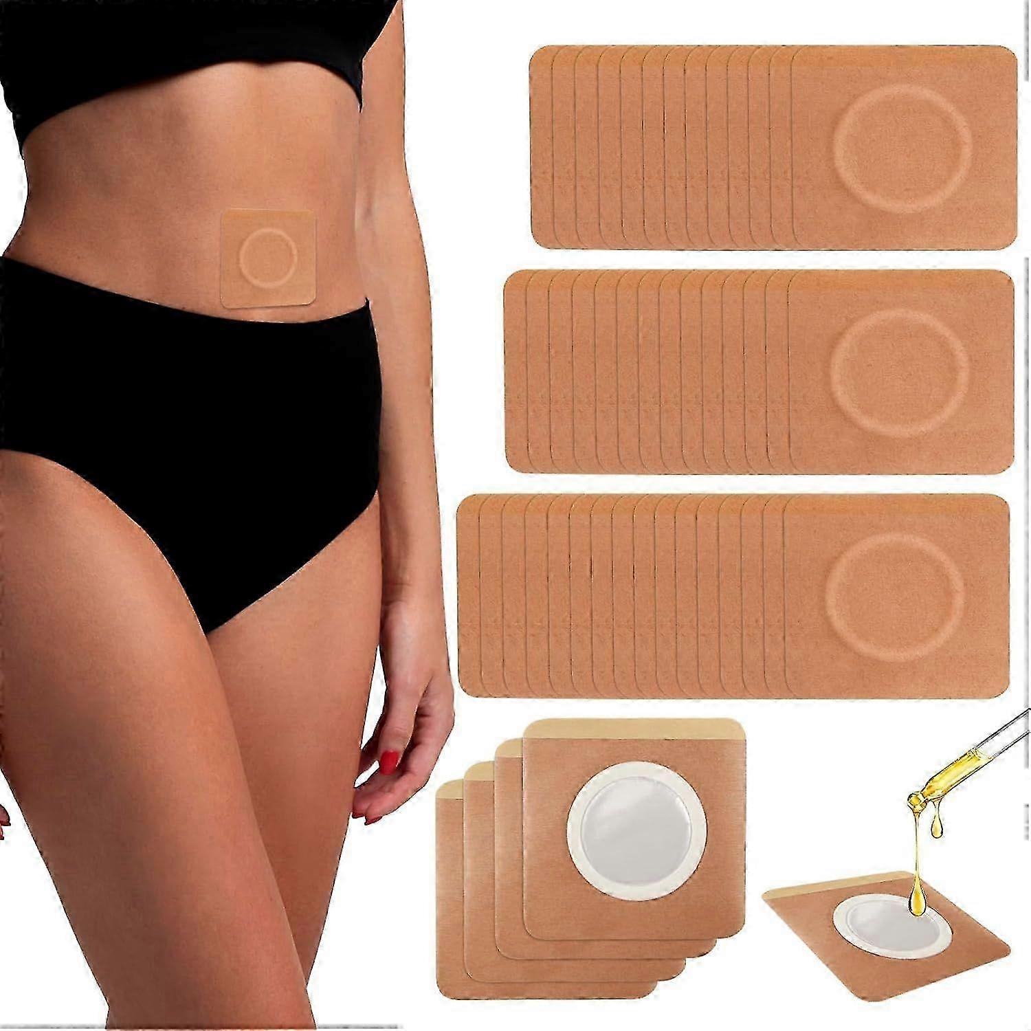 2025 Latest Model 50PCS Castor Oil Wrap for Belly Button, Self-Adhesive Belly