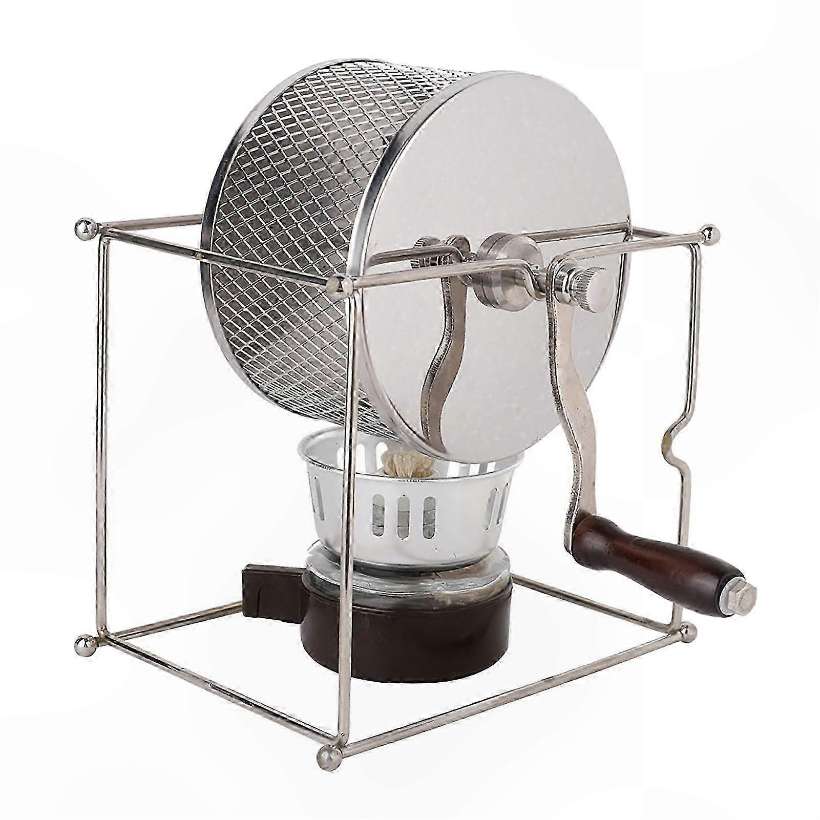 Manual Coffee Bean Roaster with Stainless Steel Rollers and Handle for DIY Roasting