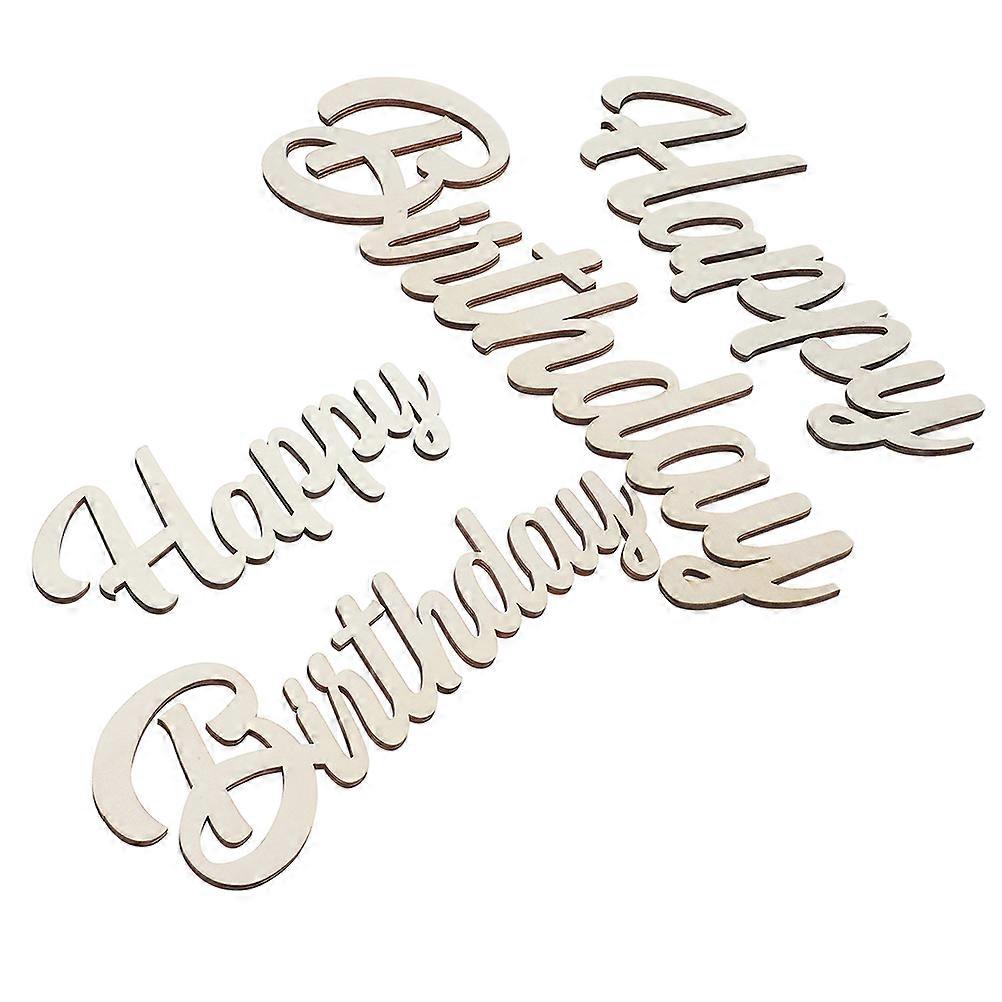 Happy Birthday Wooden Table Sign for Decor Reusable Golden Color Versatile Use 2 Sets