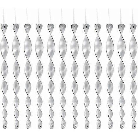 12 Pieces Bird Repellent, 30 cm Bird Bar 360 Degree Reflective Luminous Spiral,