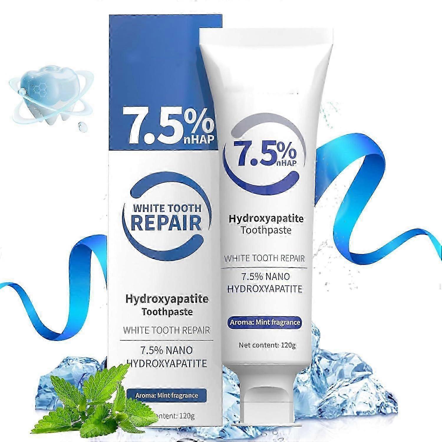 1/2/3x MSDRWIKEY 7.5% Hydroxyapatite Toothpaste for Enamel Protection Fresh Breath