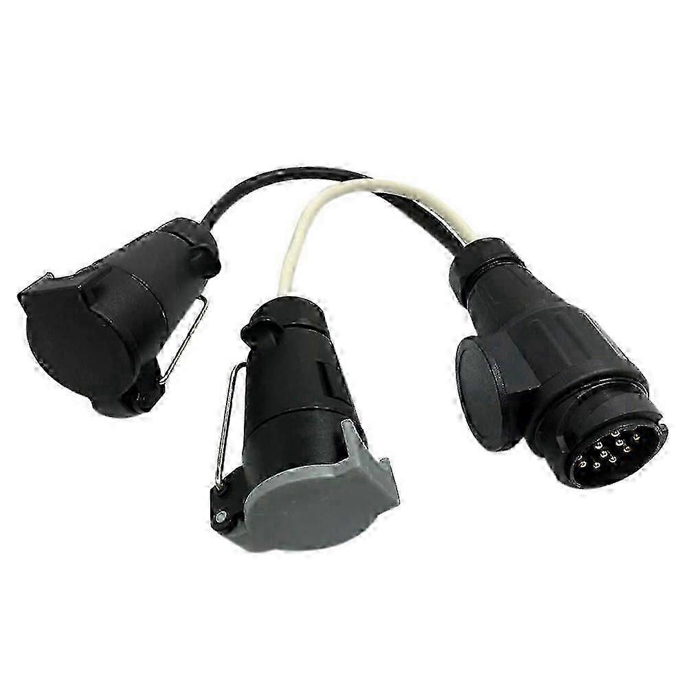 Trailer Extension Adapter 13-Pin to 7-Pin N and S Extension Cord Adapter Trailer Plug with Cover Edition 0704