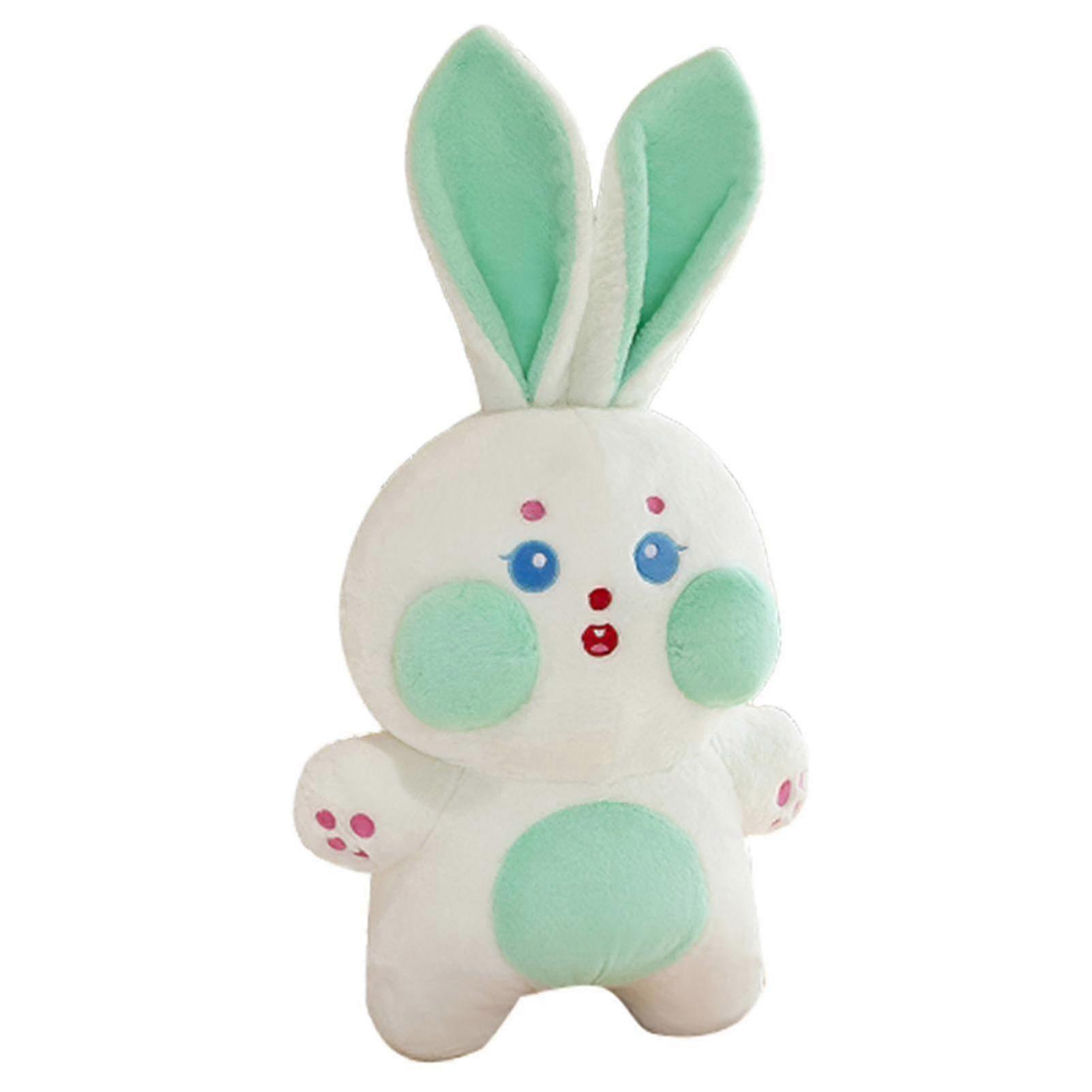 Simulation Bunny Stuffed Plush Doll Creative Cute Simulation Stuffed Toy For Claw Machine Grabber Doll（Green)
