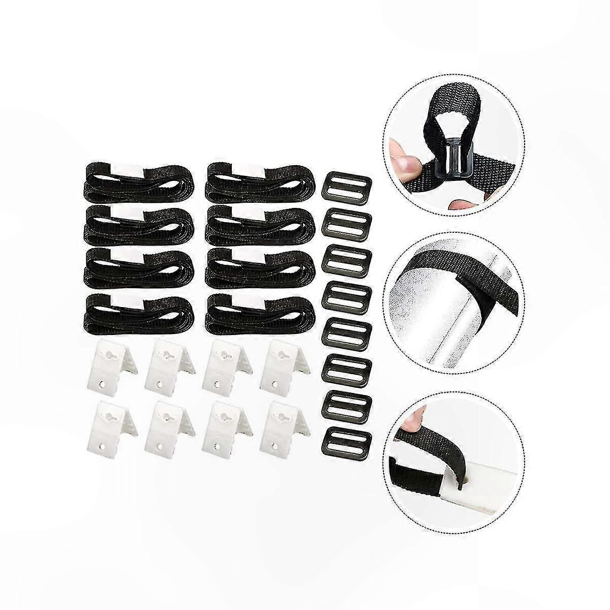 Swimming Pool Solar Cover Reel Straps Kit for In-Ground Pool Blanket Rollers
