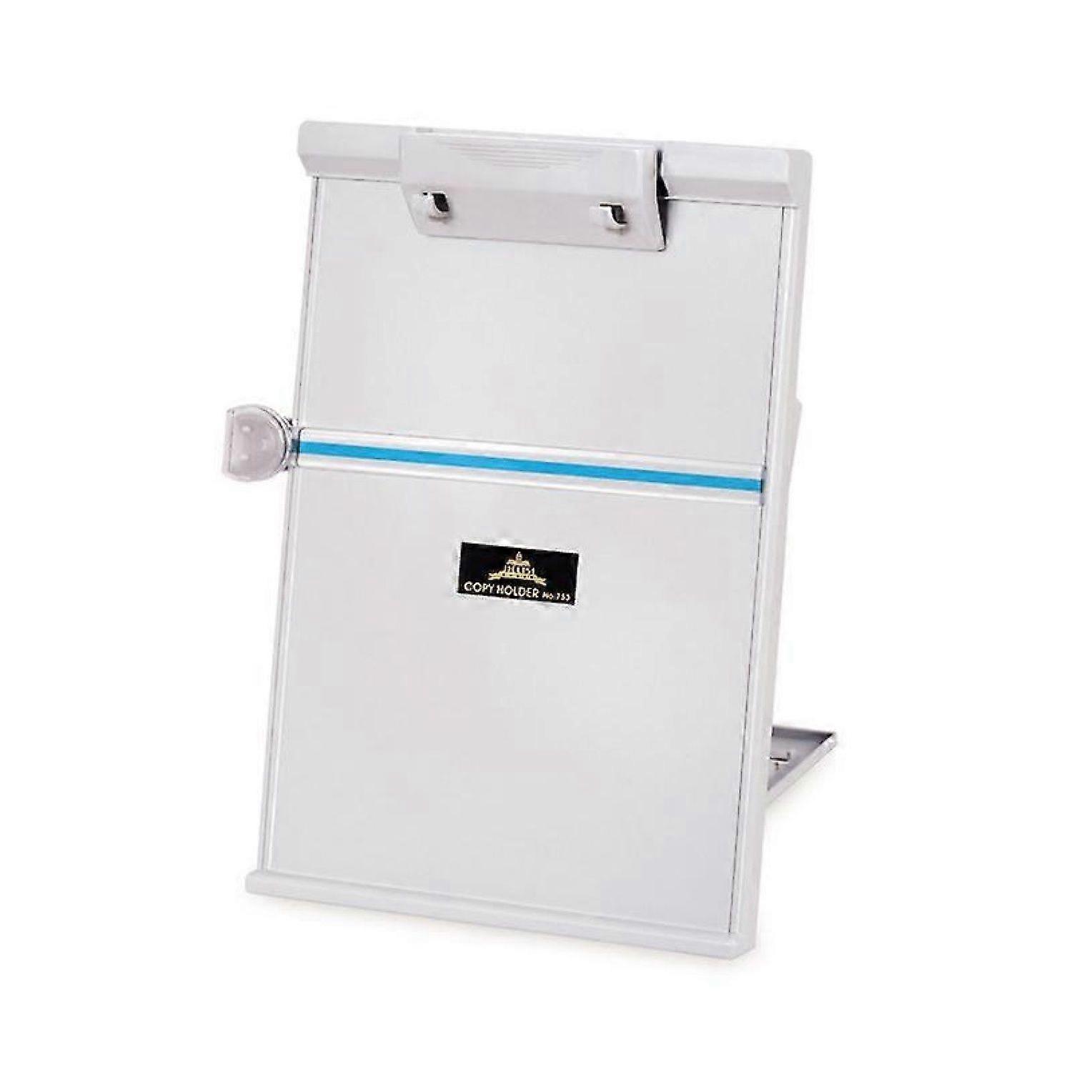 Desktop Document Holder, Easel Copy Paper Holder Adjustable Copy Paper Reading Stand with Adjustable Clip and Line Guide for Letter -HK908