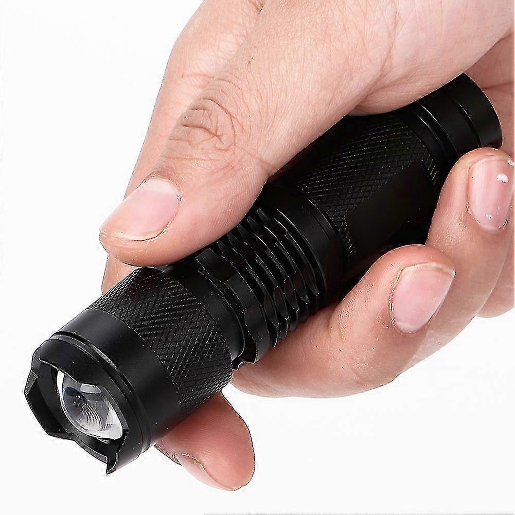 LED Double Light Source Flashlight Telescopic Zoom Torch Currency Detector 2025