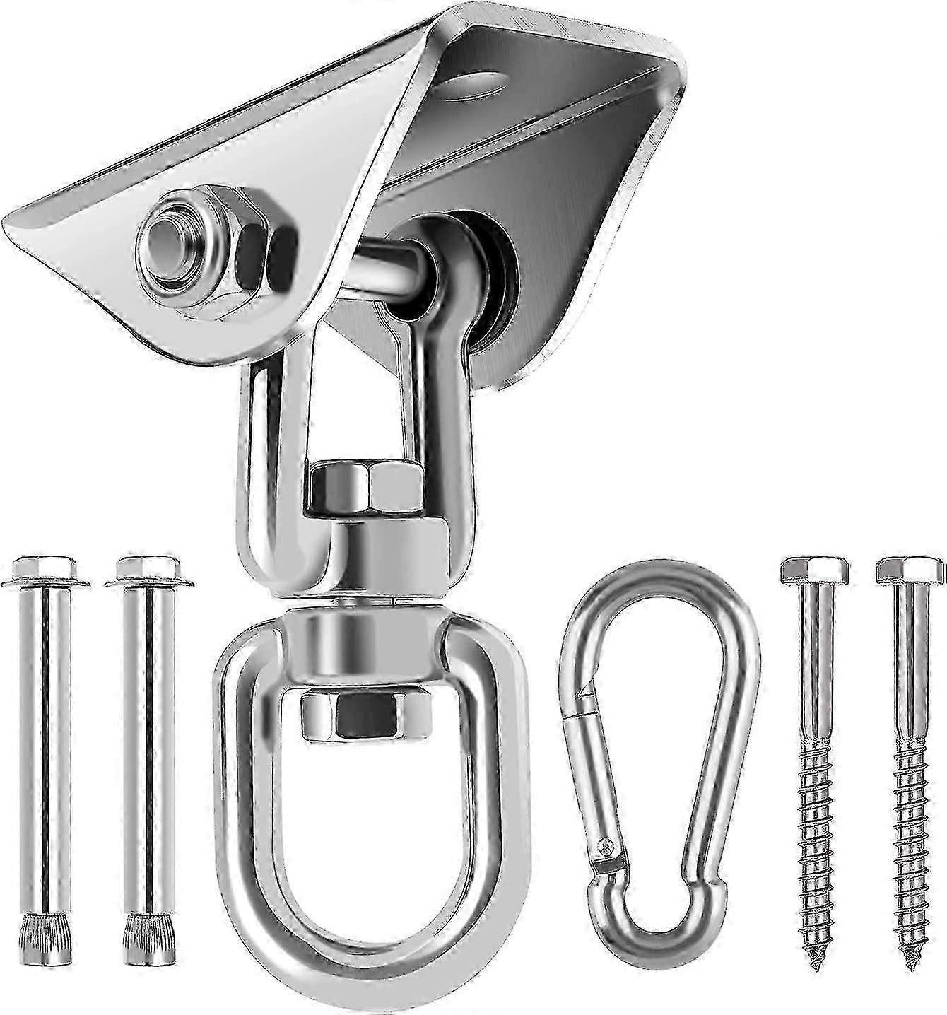 Heavy Duty Ceiling Hook with SUS304 Stainless Steel 360 Rotation Fixing Screws for Concrete Wood Sets Yoga Hammock Hanging Chair Two-piece Suit