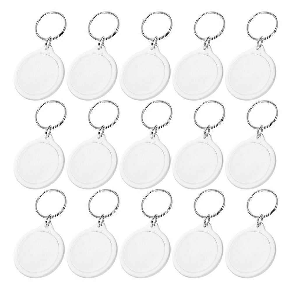Clear Photo Keychain Round Photo Insert Keychain for DIY Craft 105Pcs