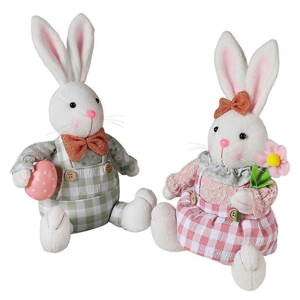 Easter Bunny Doll Decorative Rabbit Plush Doll for Use 6Pcs Assorted Color