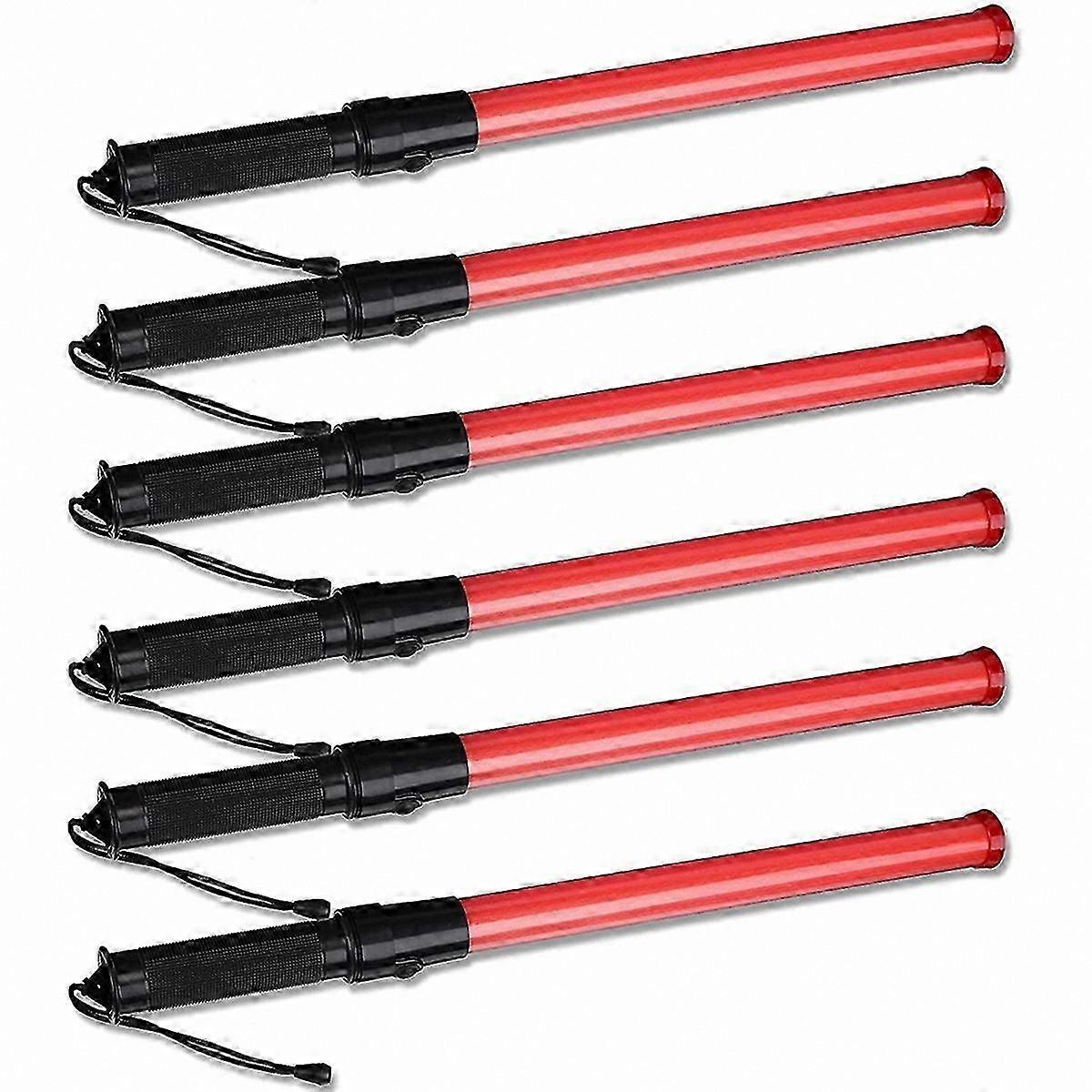 6-Pack 41cm LED Traffic Wands with Dual Flashing Modes for Safety Signaling