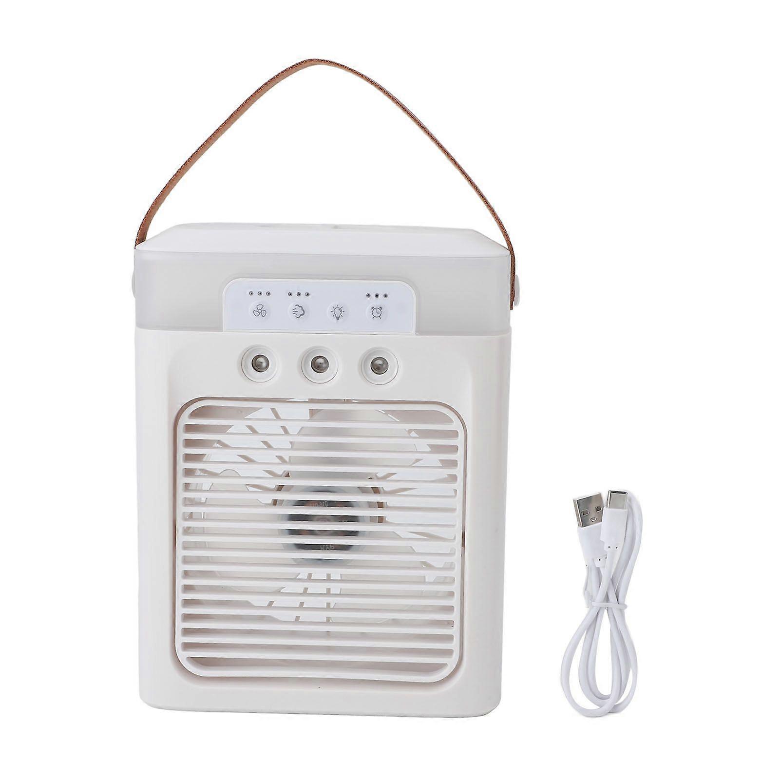 Portable Misting Fan 400ml Water Tank USB Desktop Essential Oil Aromatherapy Air Cooling Fan for Office Bedroom White