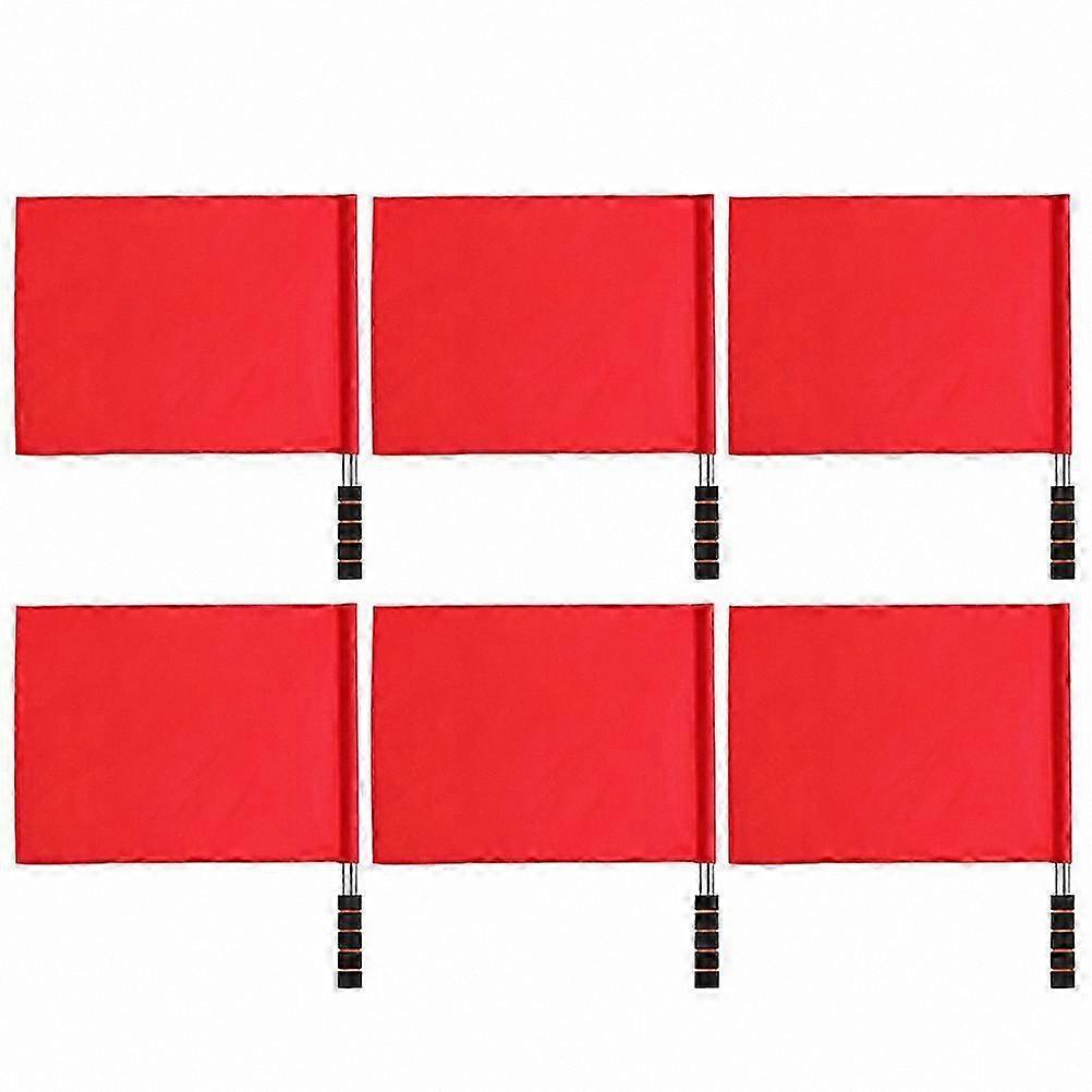 6-Pack Signal Flags for Directing Traffic and Sports Events, Durable Red Flags for Outdoor Use