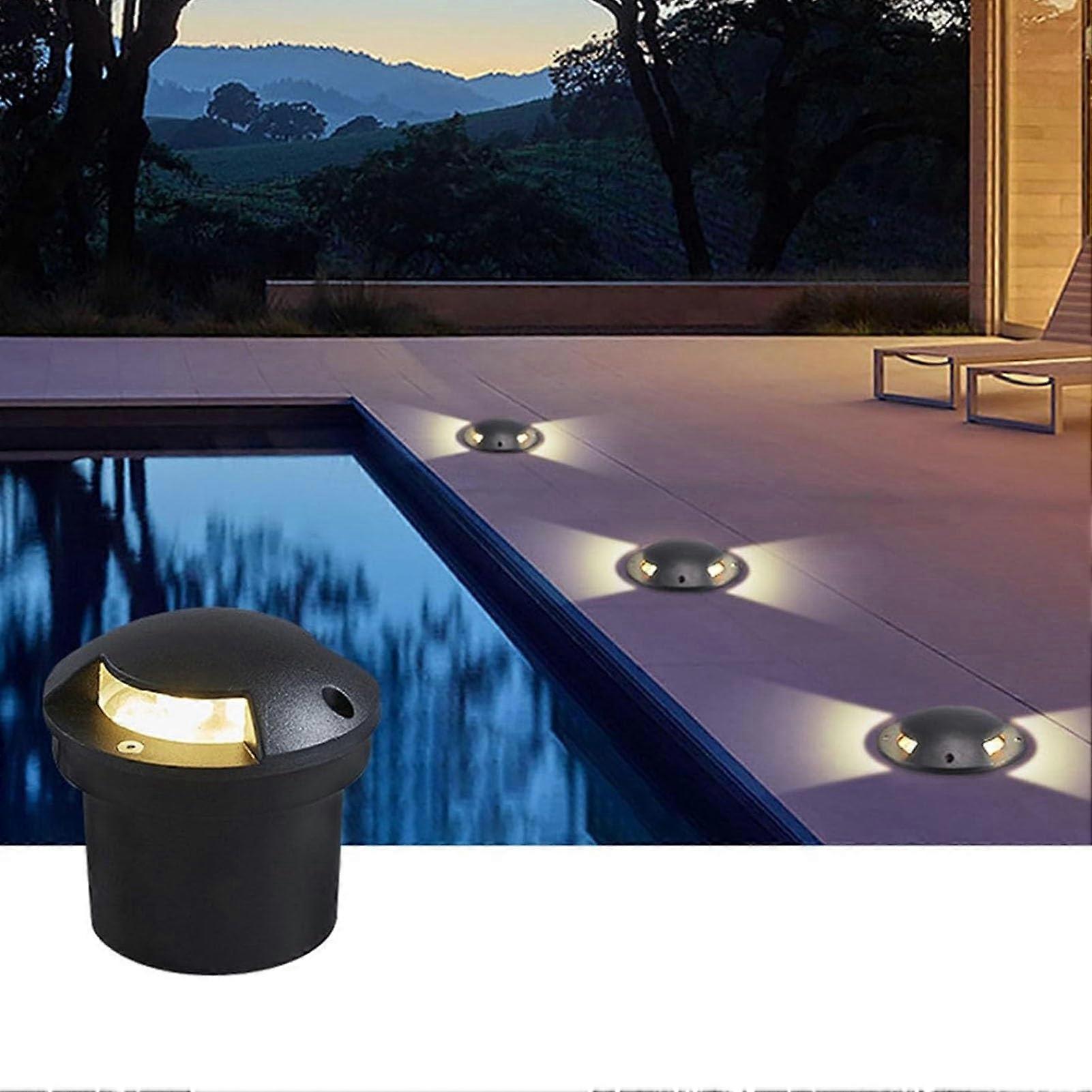 Outdoor LED Landscape Lamp 24V IP65 Recessed Lights Fortress 2-Side Glow Path Lighting Terrace Pathway Deck Red 12W