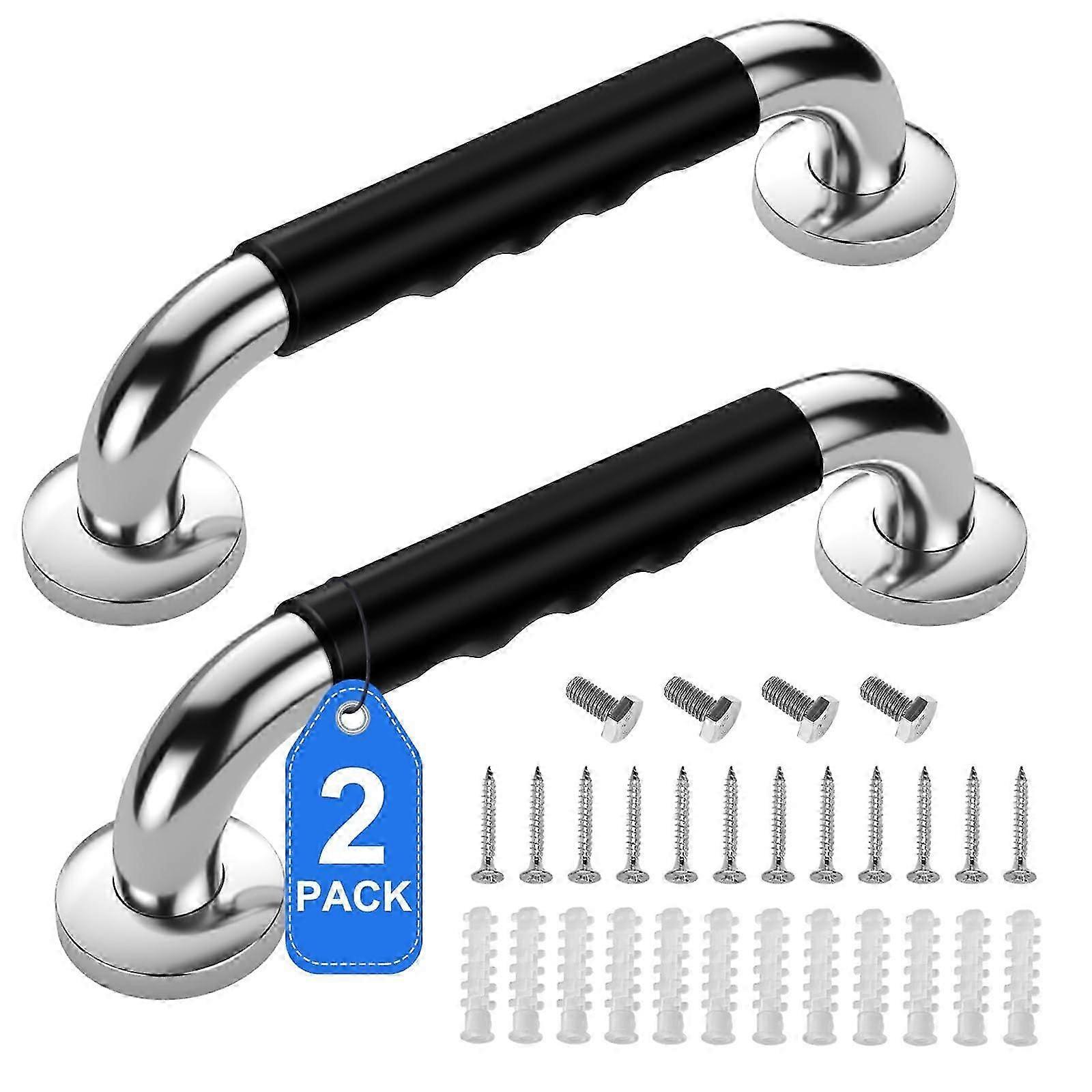 2 Pacotes de Barras de Apoio de 12 Polegadas para Banheiras e Chuveiros, Barras de Apoio Antiderrapantes para Chuveiro