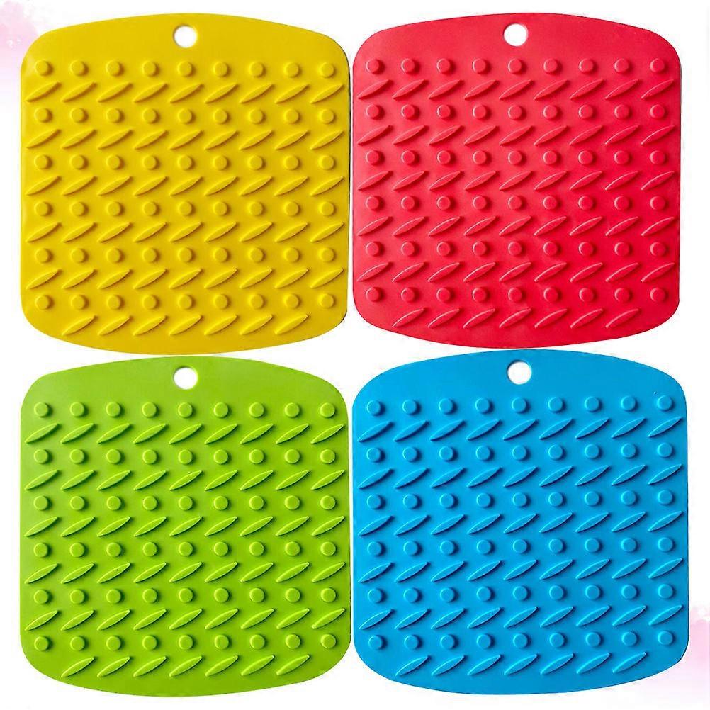 Silicone Coasters Square Silicone Insulation Pad for Heat Resistance 4Pcs