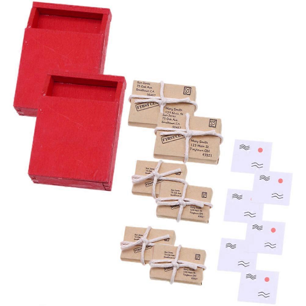 Doll House Parcels Mini Mailbox Model for Decor 4Sets Set