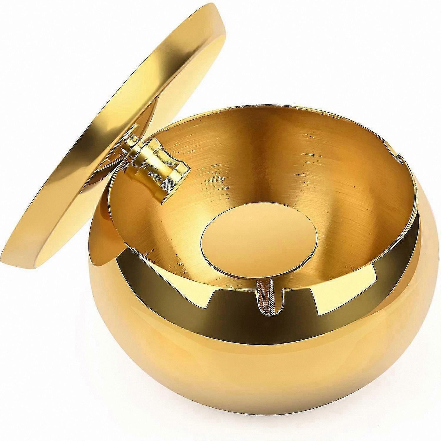 Extra Large Outdoor Ashtray, Durable and Weatherproof, Gold Finish