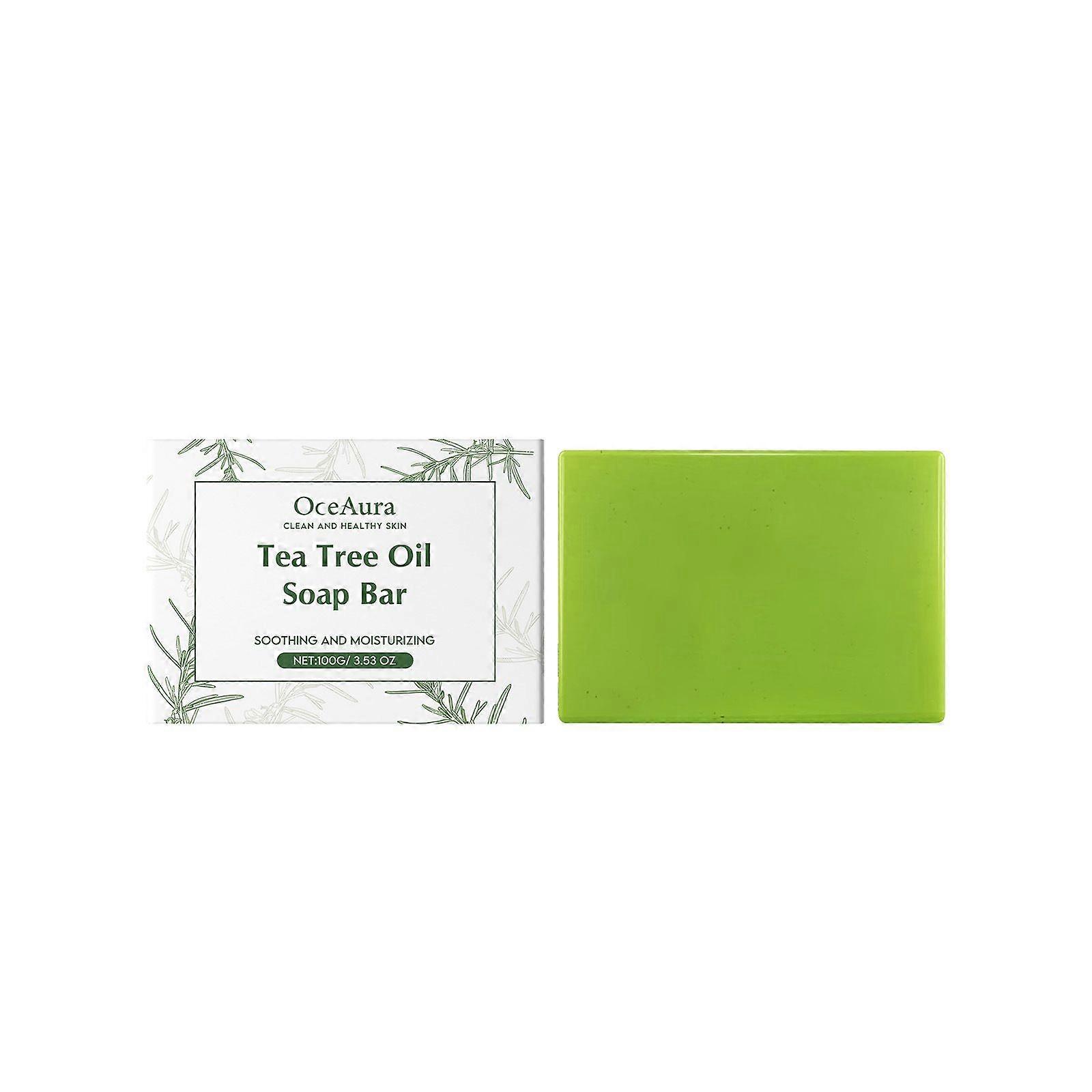 Tea Tree Soap, Handmade Soap Bar for Face and Body, Cold Process, Soothing Hydrating Body Wash for Clear Healthy Skin, 100g
