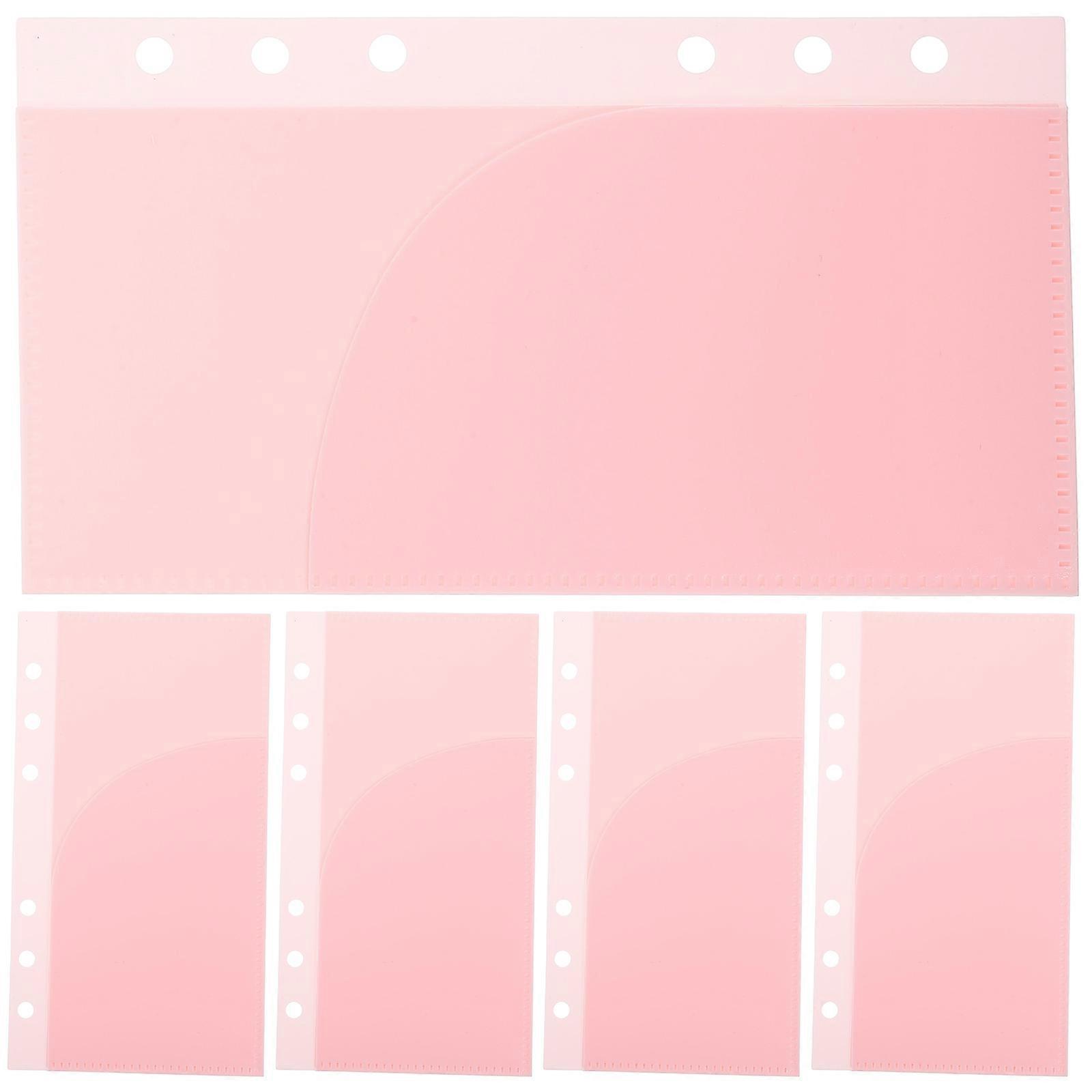 Binder Inserts With Pockets 5Pcs Budget Pockets For Users Who Need Budget Management Pink Waterproof Storage
