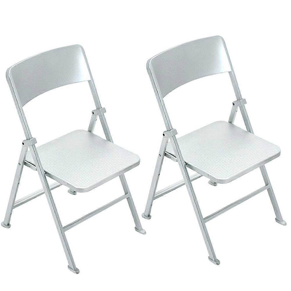 Adorable Mini House Folding Chair 8Pcs Space-saving Furniture For Model Scene Unique Design