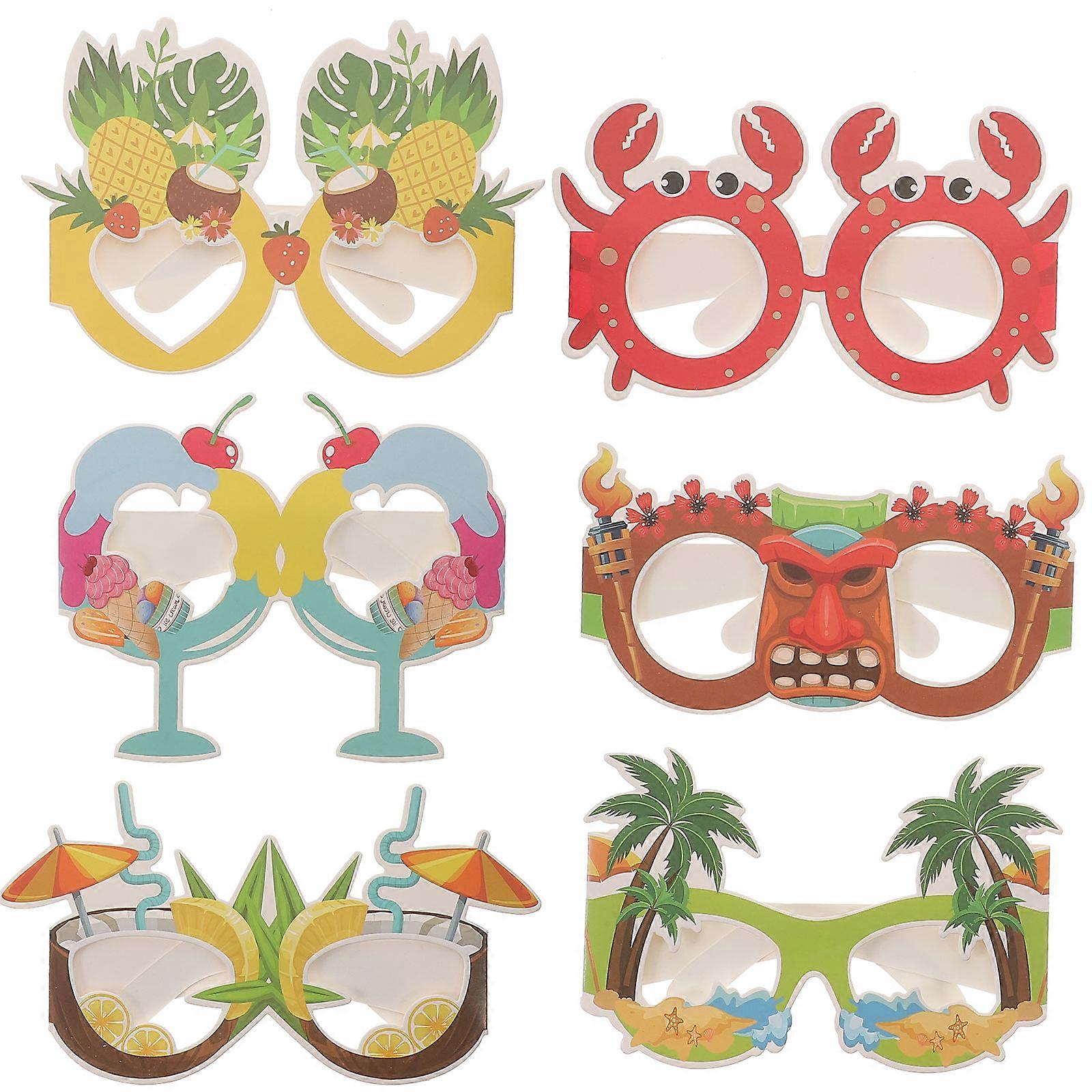 Luau Party Photo Booth Accessories Funny Eyeglasses Frame Assorted Color 60 Pcs
