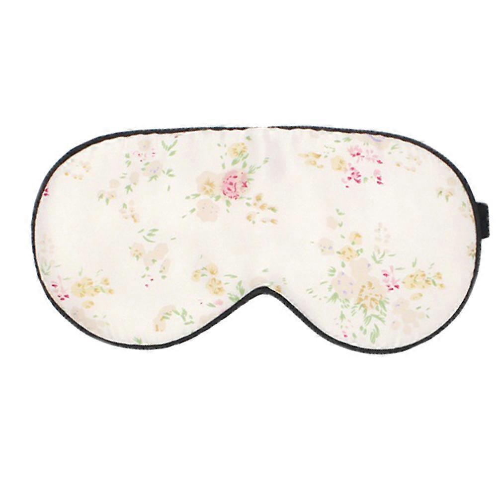 Floral Silk Eye Cover Sleep Mask for Light Blocking 3Pcs Comfortable Beige