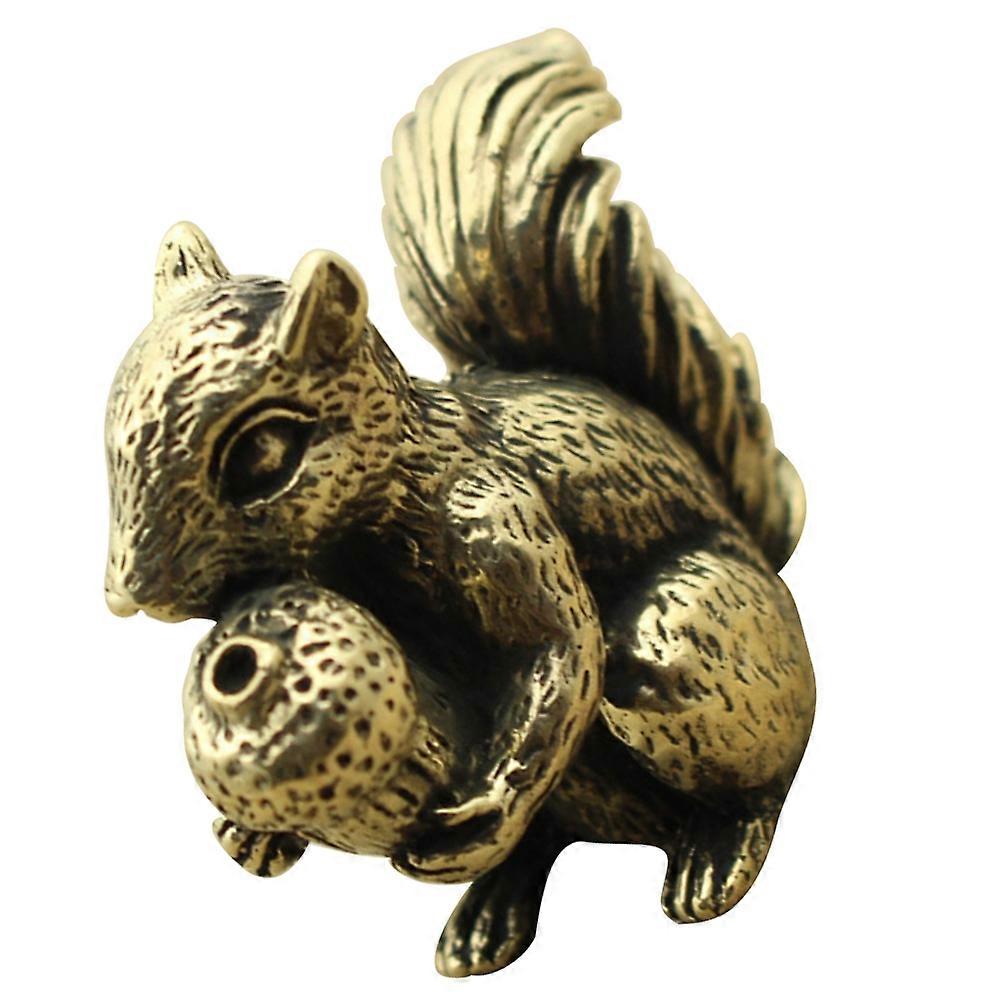 Copper Squirrel Figurine for Decor 3Pcs Vintage Style Desktop Ornament