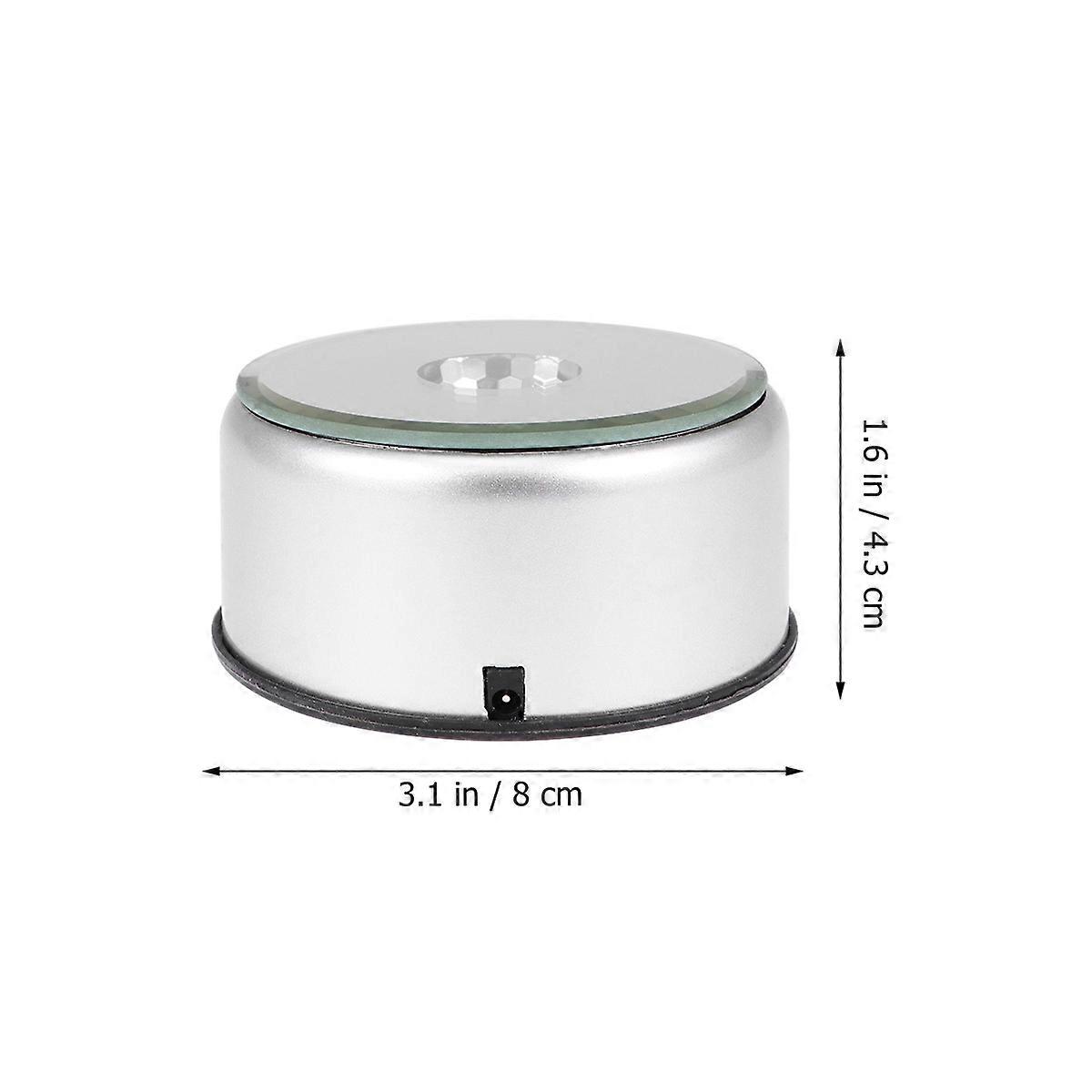 LED Display Base Circular Stand for Glass Art Silver Rotatable Lighting 1Set