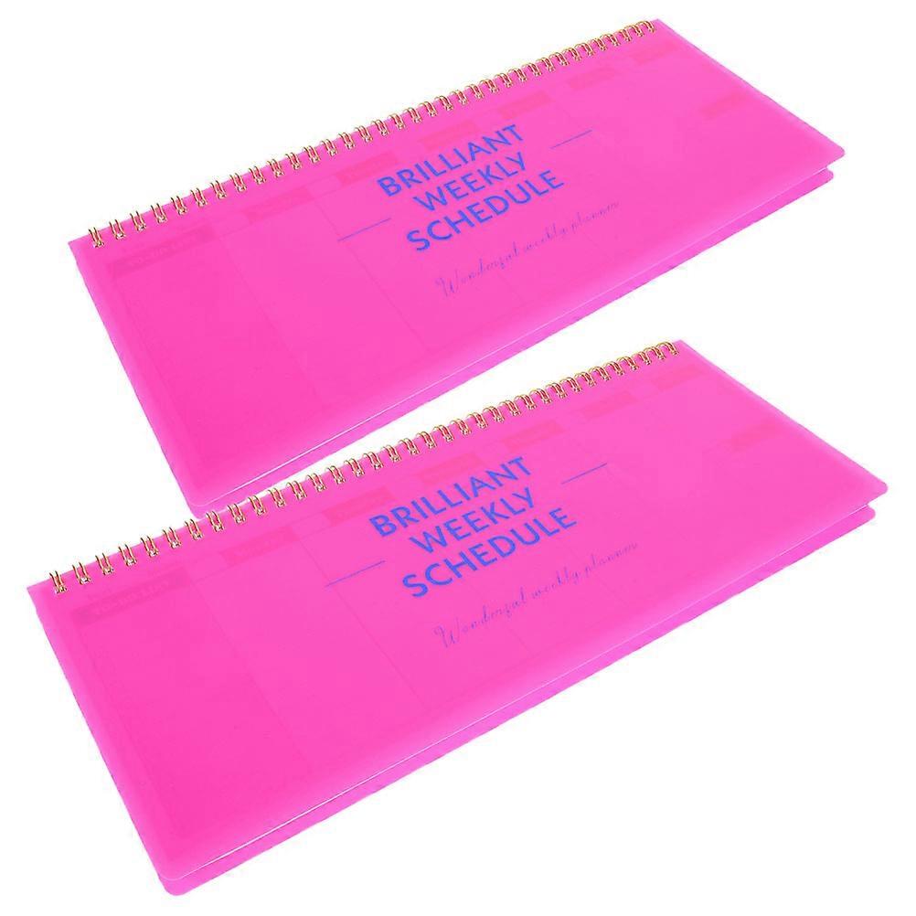 Undated Weekly Planner Organizer with Spiral Binding for Office Use 2Pcs