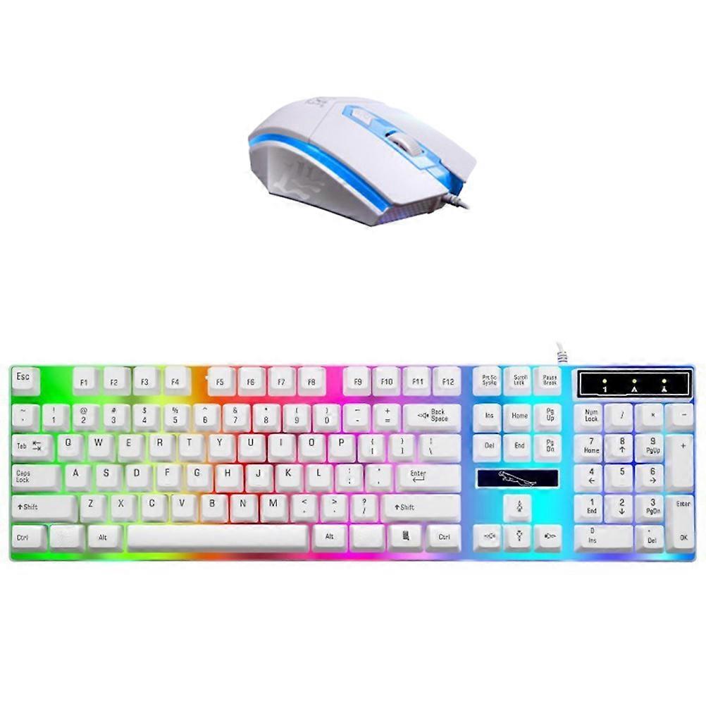 Backlit Game Keyboard Mechanical Feel Gaming Keyboard Mouse Kit 2Pcs