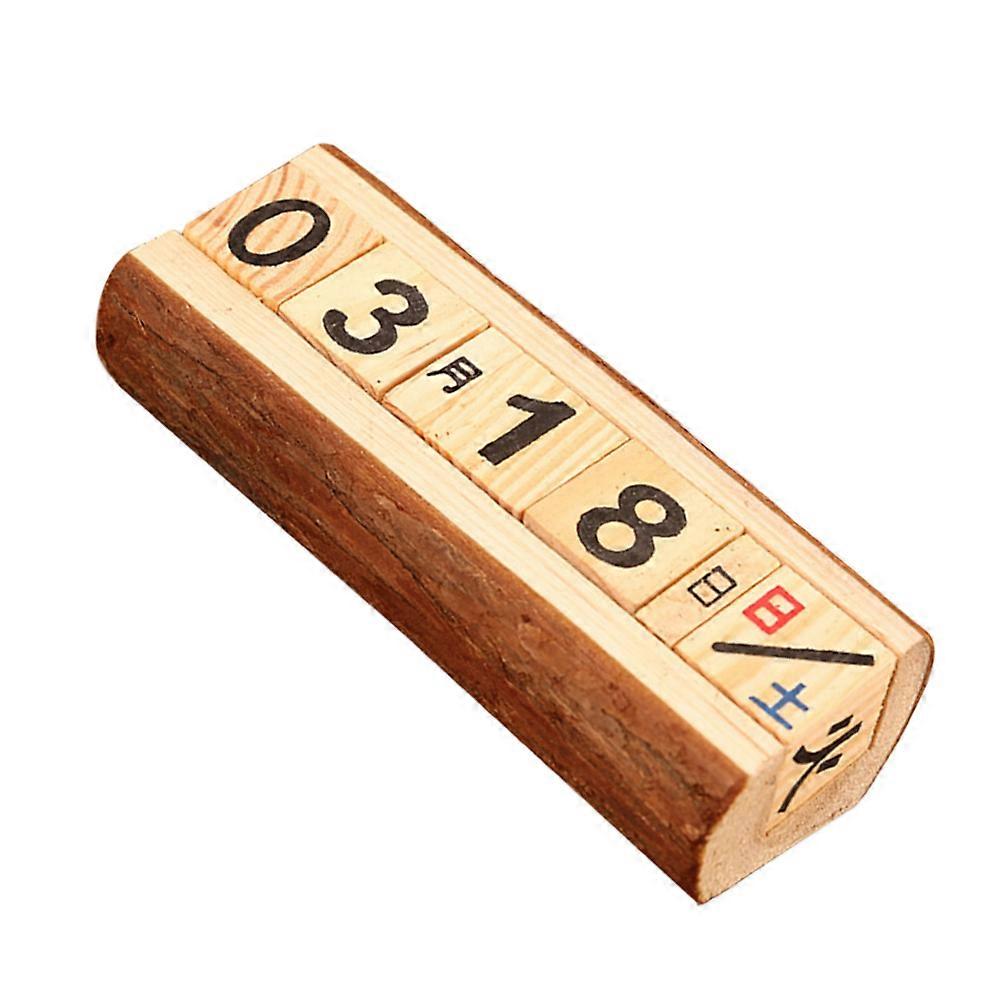 Desktop Calendar Wooden DIY Calendar for Table Decoration 2Pcs Perpetual