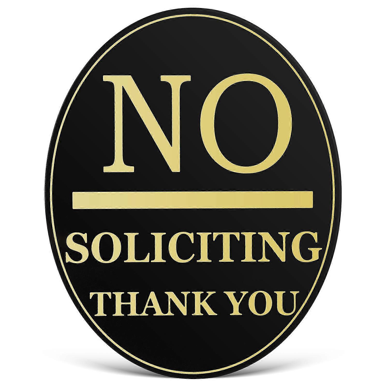 Self-Adhesive No Soliciting Sign 3Pcs Thick Acrylic Material Rectangular Warning For Front Door House Office