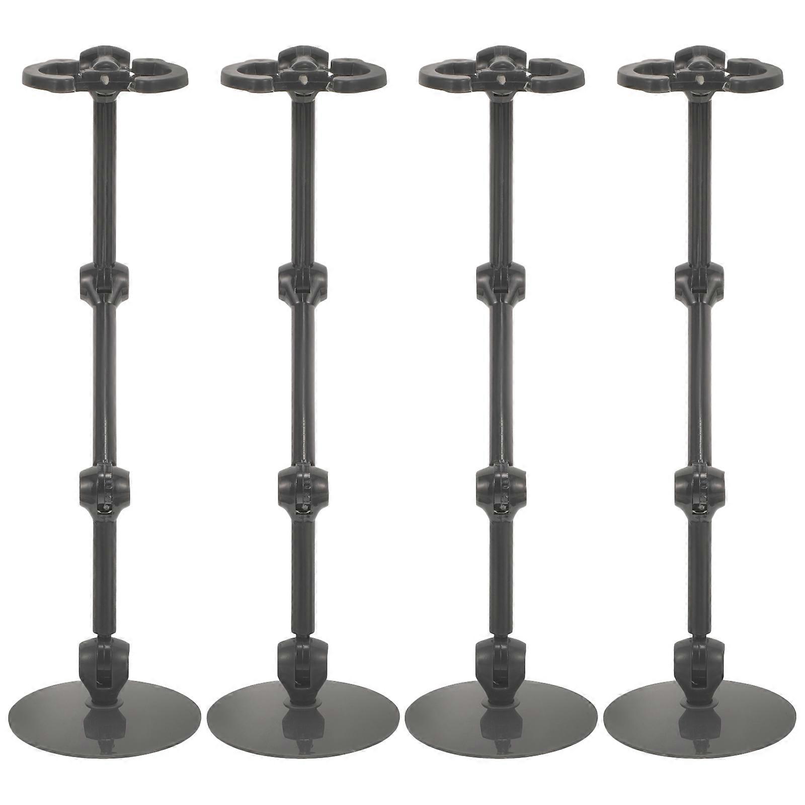 Black Action Figure Stand Display Holder with Plastic Material 12Pcs