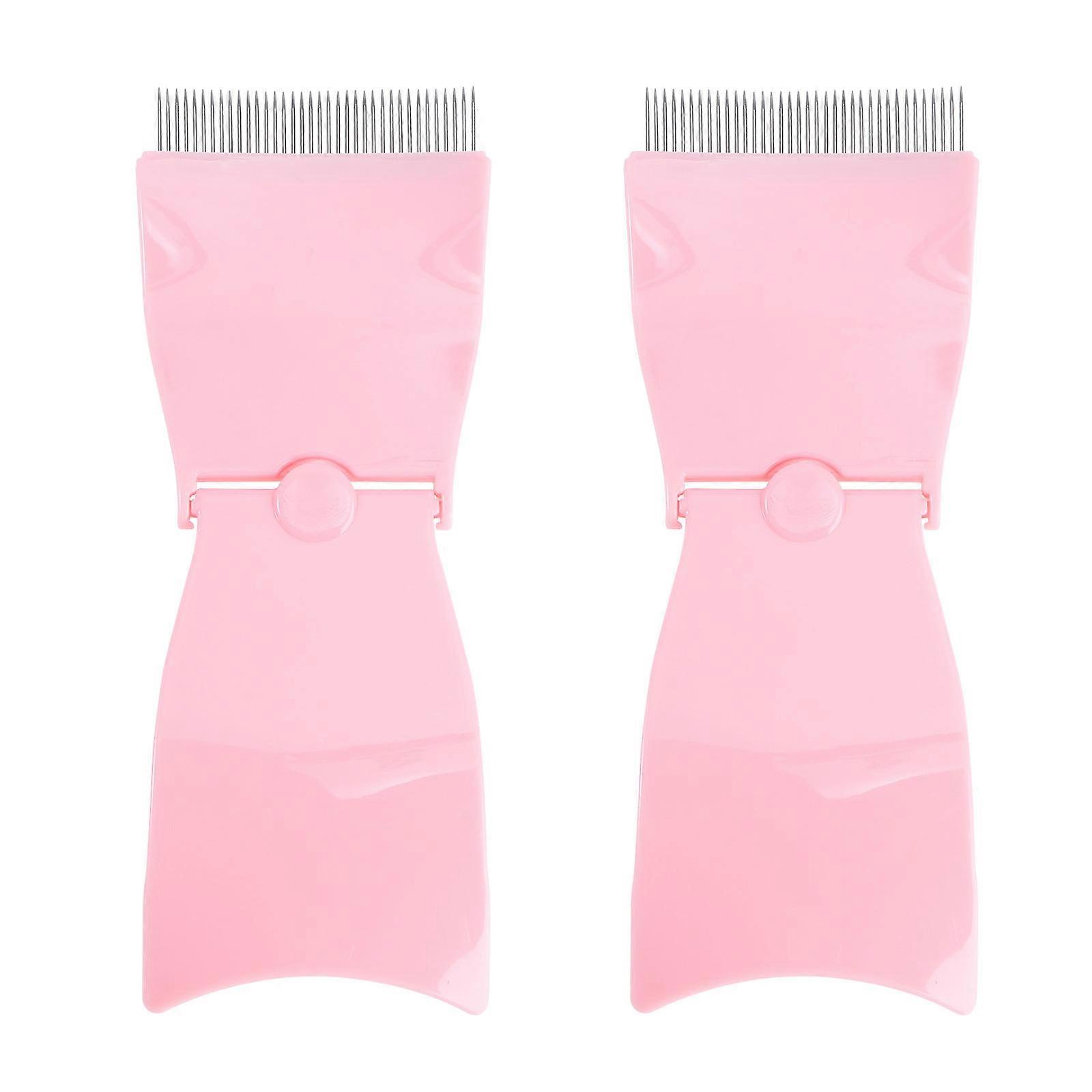 Eyebrow Brush and Comb Folding Steel Needle Brow Tool 6Pcs