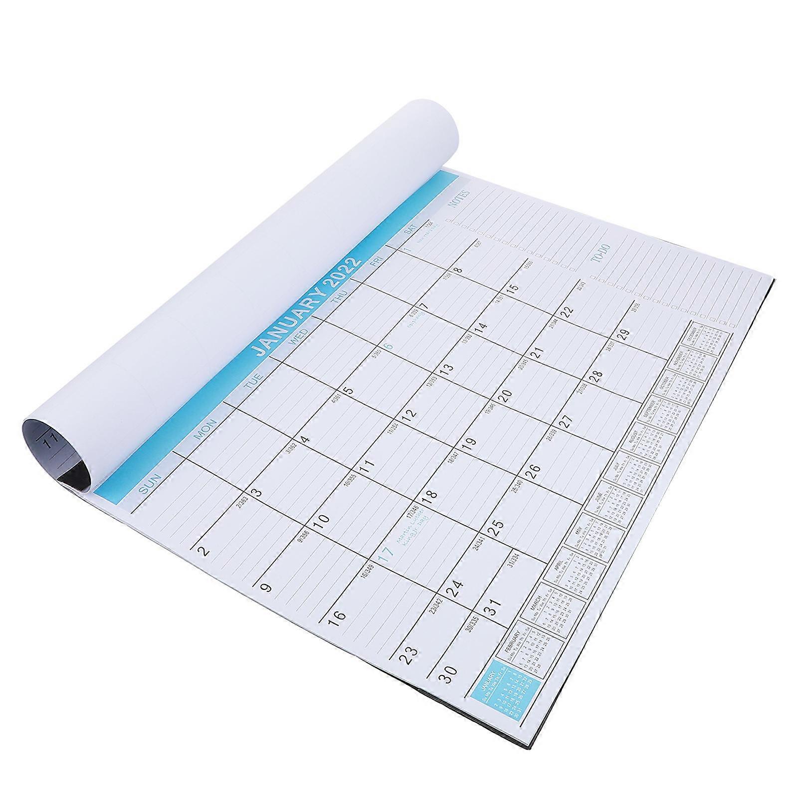 2022 Calendar Wall Hanging Calendar for Home Use 4Pcs Blue Schedule Note