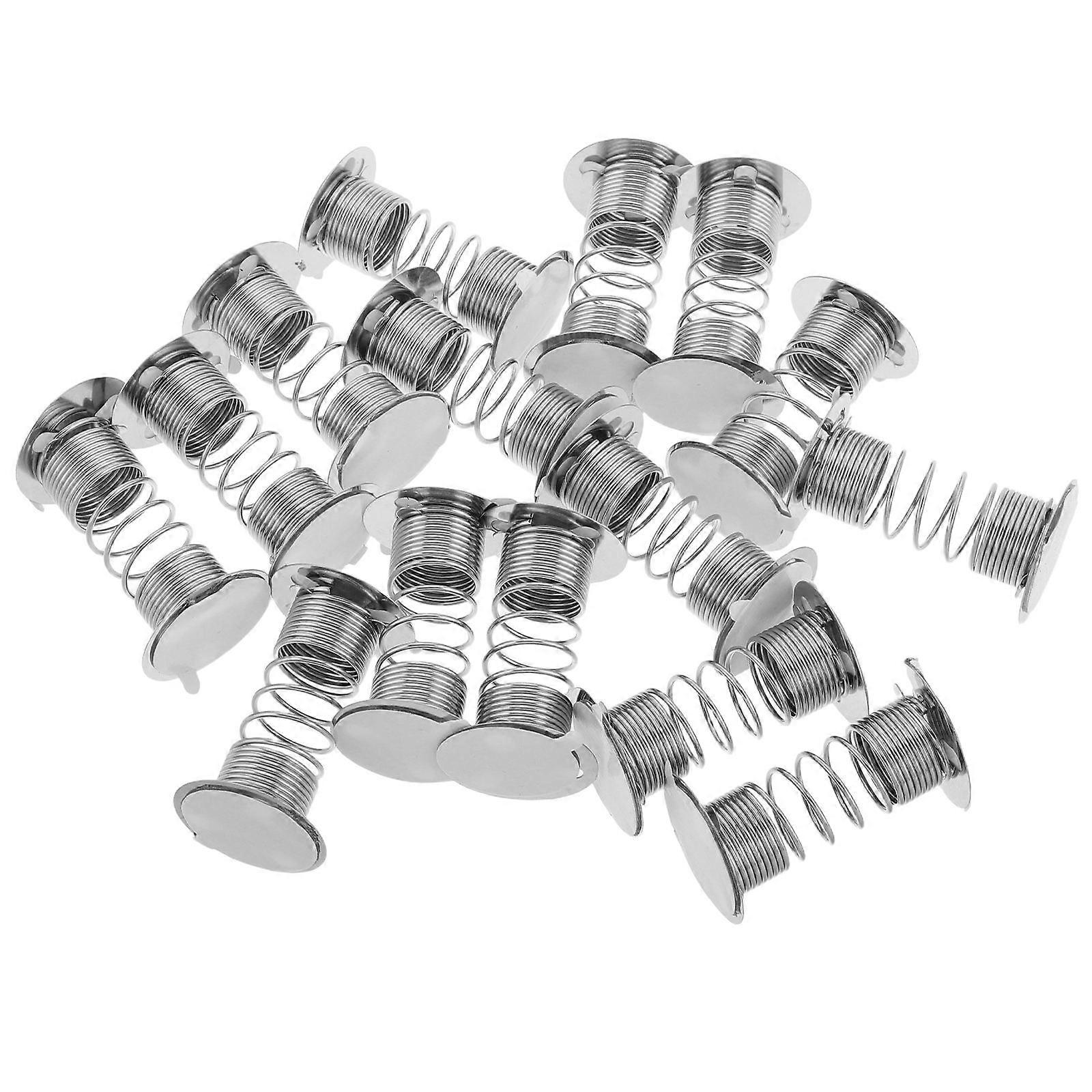 60Pcs Durable Metal Spring Base with Double Sided Adhesive for Toy Making