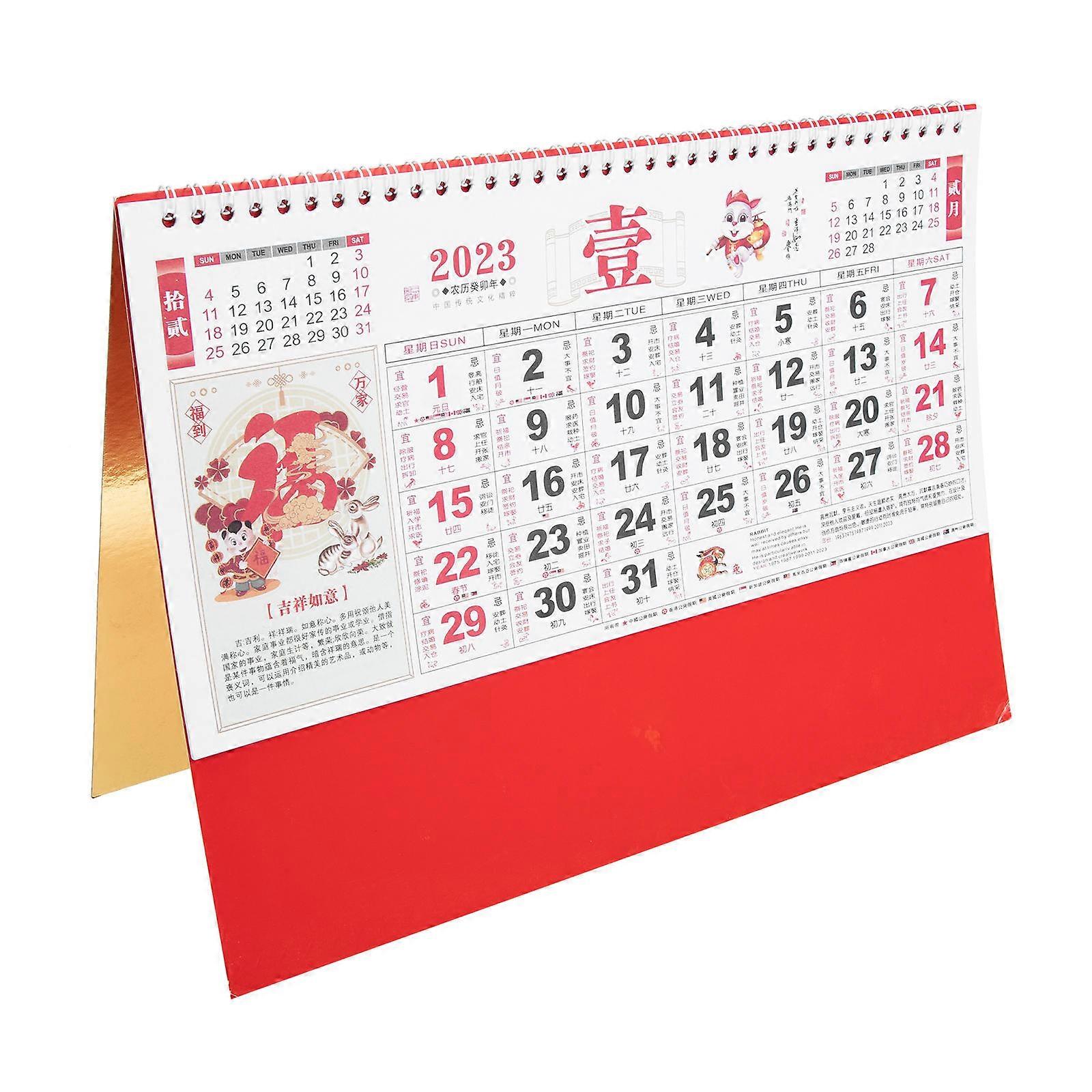 Year of The Rabbit 2023 Tearable Chinese Calendar 3Pcs for Home Decoration