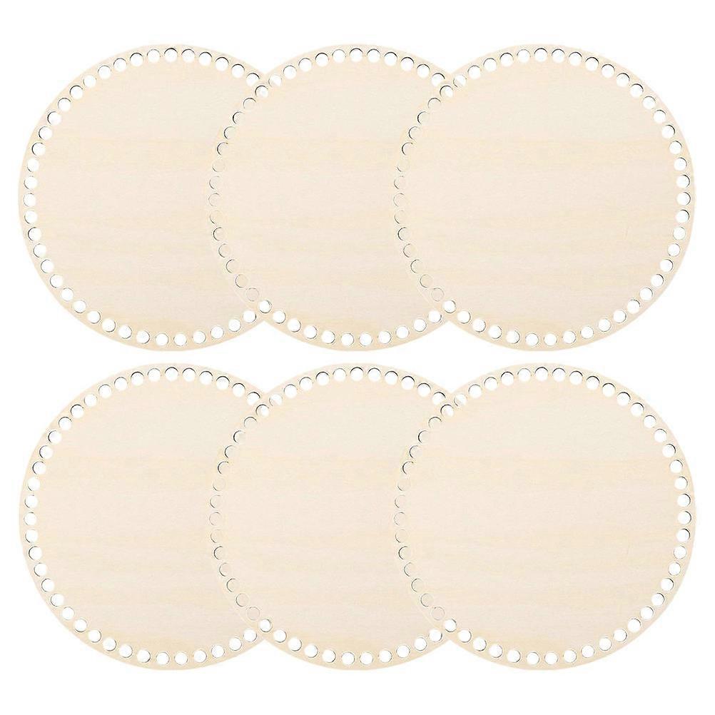 Bag Bottom For Crochet Wooden Base Handmade Projects 6Pcs Beige