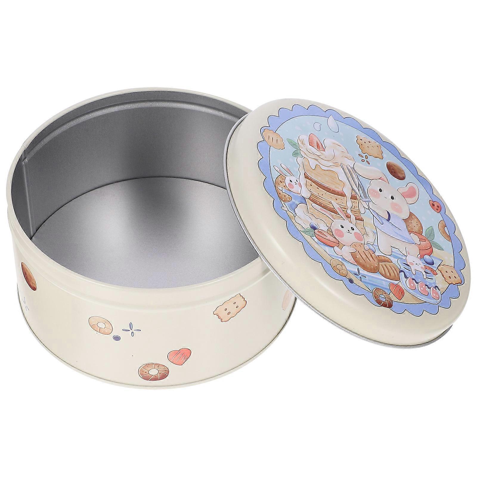 Versatile Christmas Gift Box Featuring Round Tinplate Design Ideal For Storing Cookies And Baked Snacks In Small Size 2Pcs