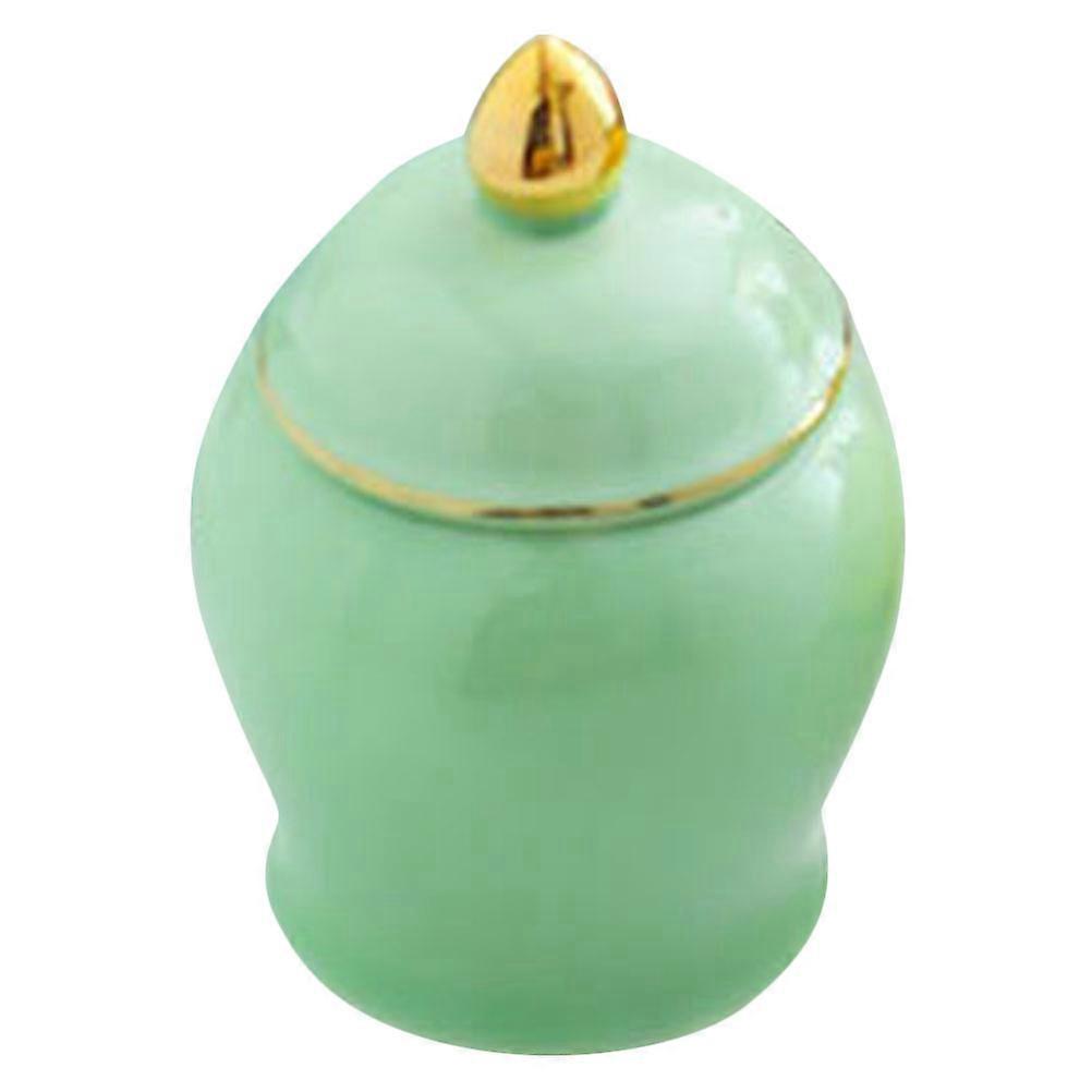Tea Storage Box Ceramic Jar for Home Use Sealed Lid 2Pcs