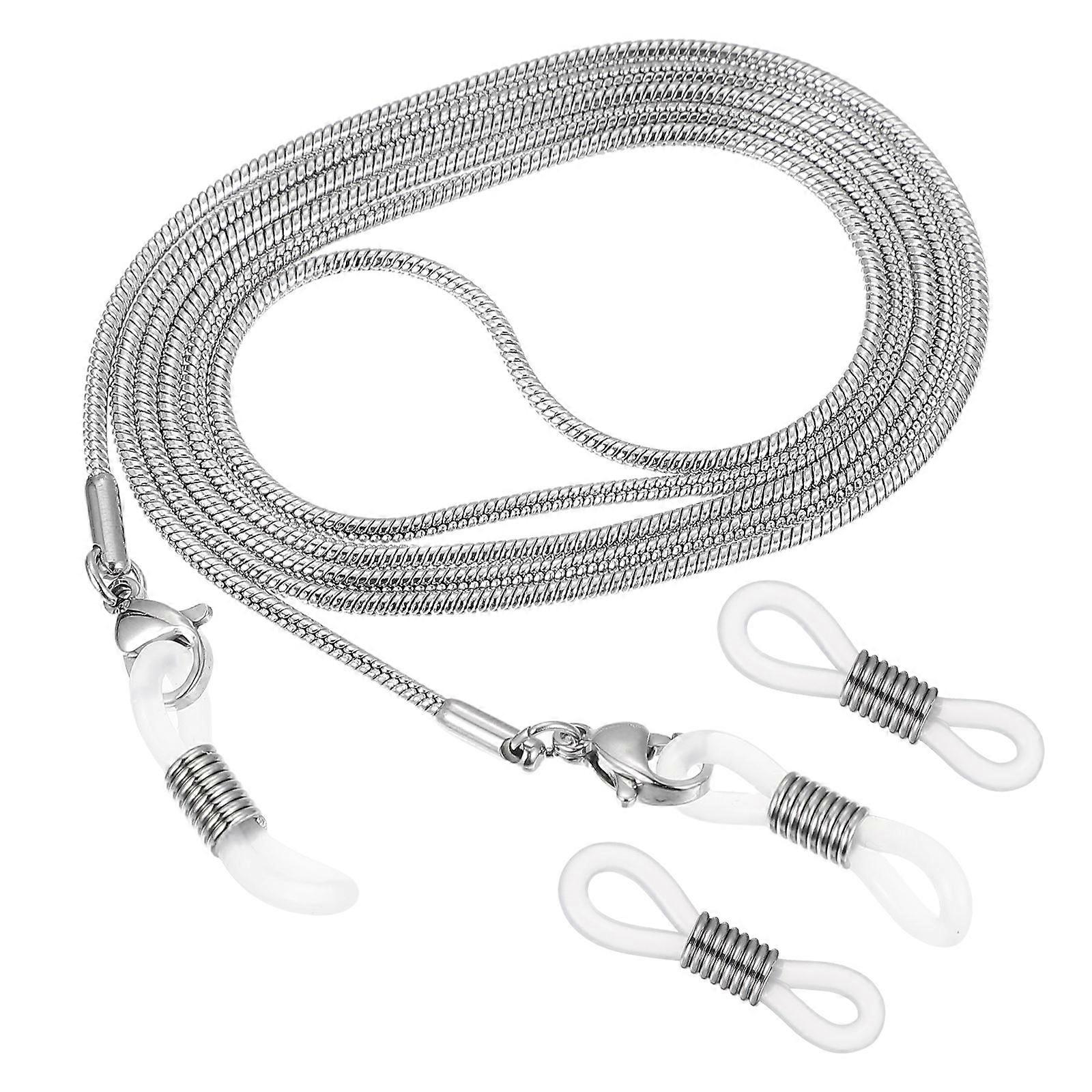 Non-slip Eyeglass Sunglasses Chain Holder Made Of Stainless Steel Snake Chain 70Cm Long Suitable For Fashion-conscious Individuals 4Pcs