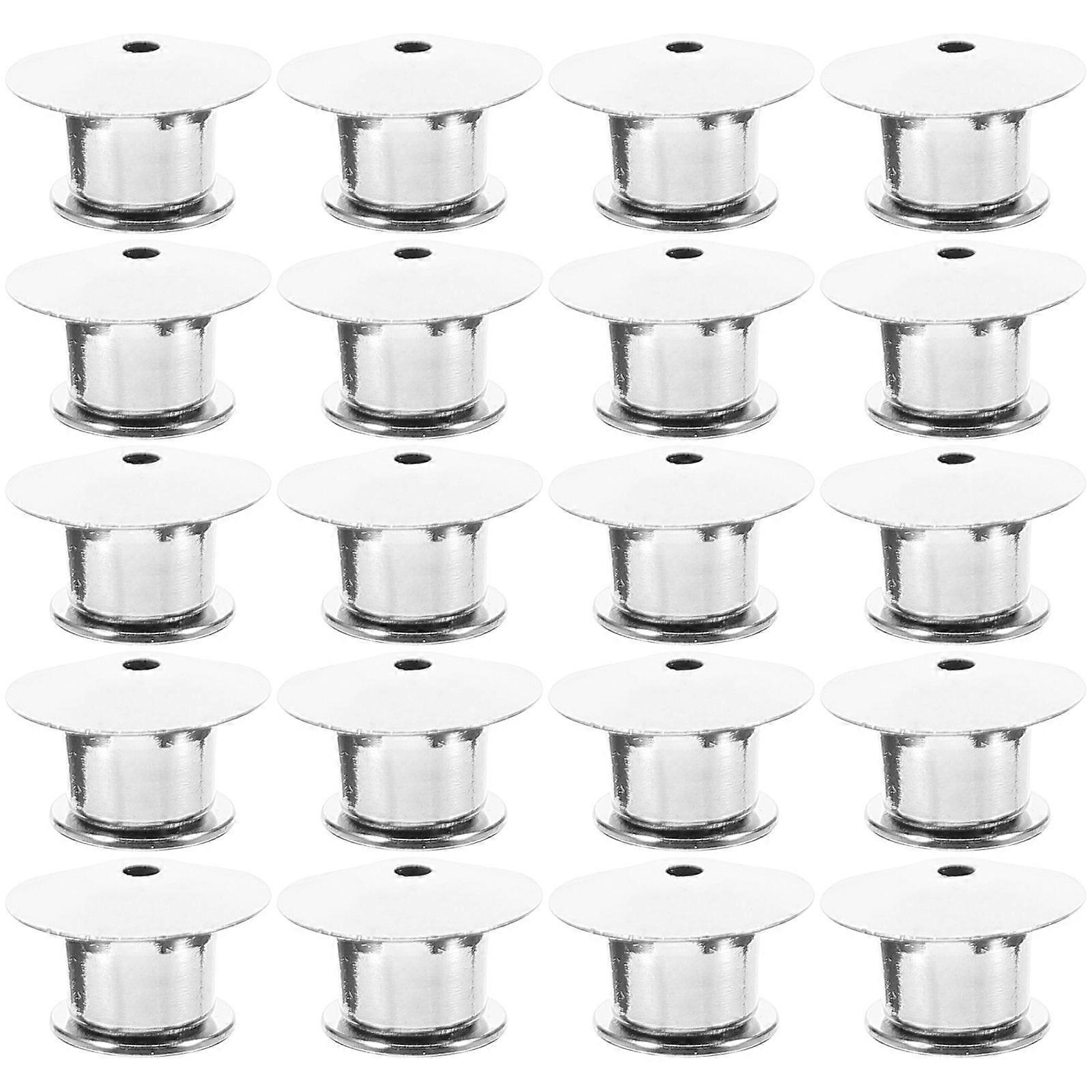 Multi-Function Locking Pin Back For Clothing Jewelry Silver Color DIY Craft Application 1X1cm 40 Pcs