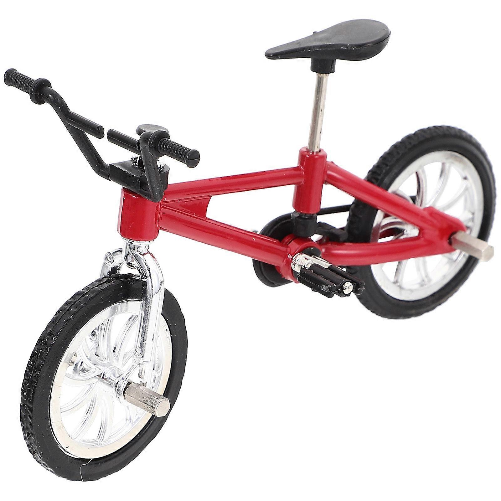 Tiny Artificial Bicycle Model for Decoration 4Pcs Red Alloy