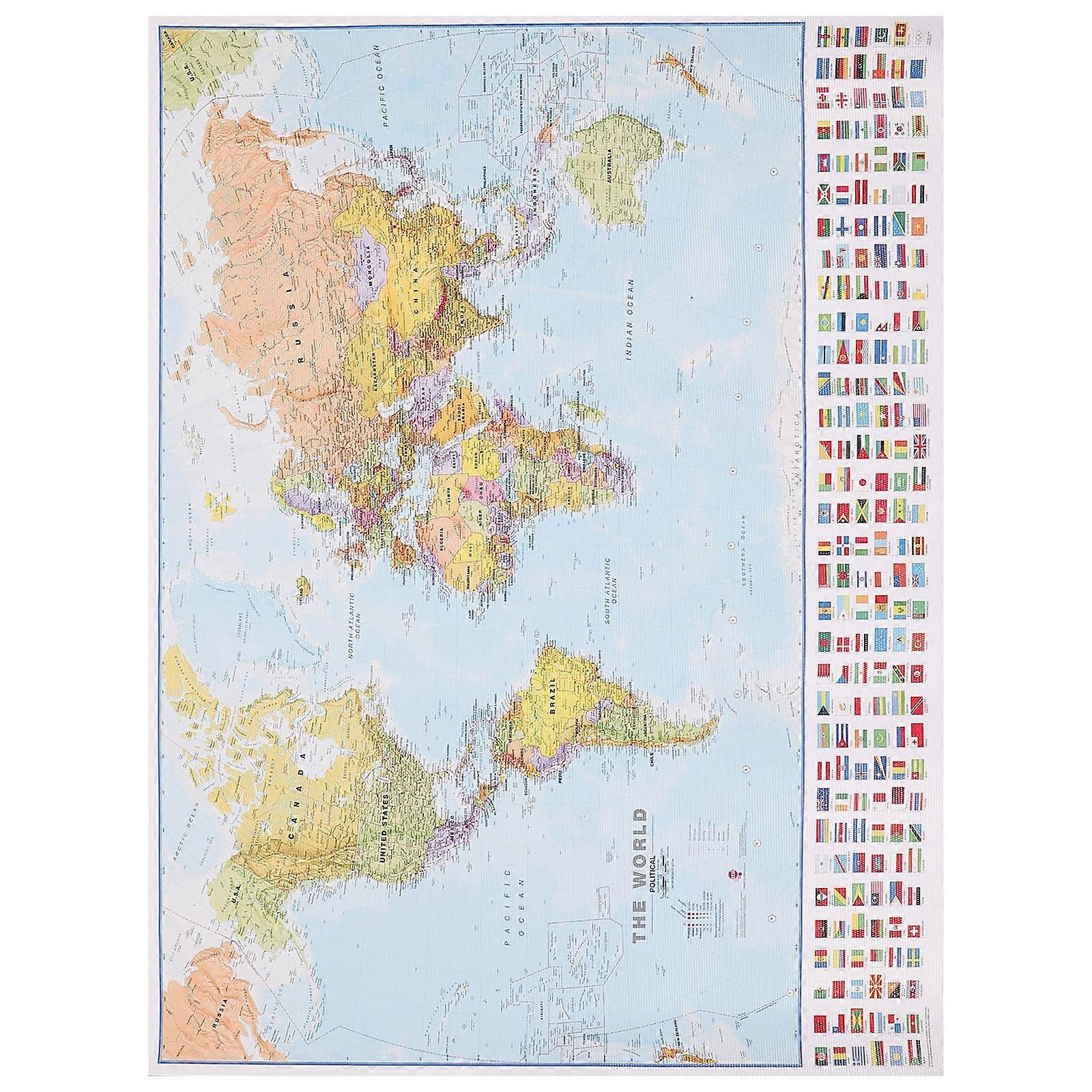 Frameless World Map Wall Picture for Home Decoration 2Pcs Canvas Art
