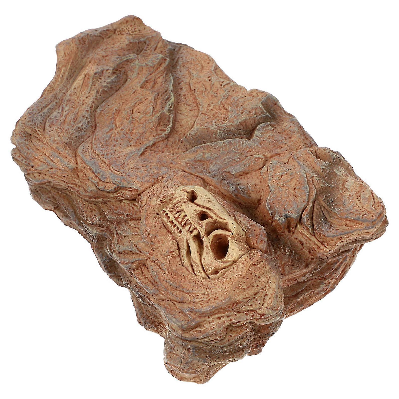 Reptile Accessory Platform for Decor 2Pcs Khaki Plastic Simulation Model
